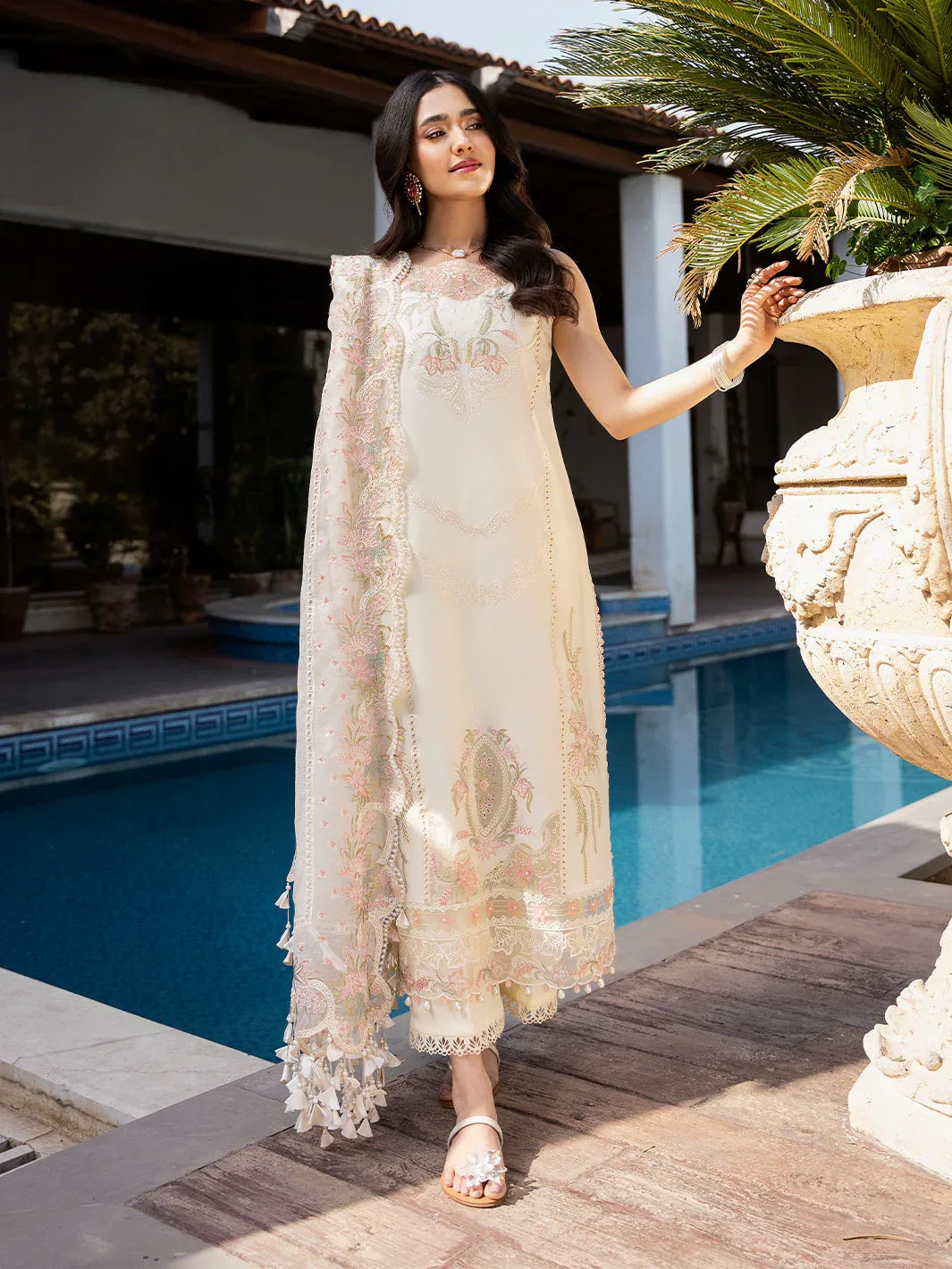 Izel | Mahveen Festive Lawn 25 | KUBRA - Aqsa Fabrics