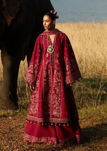 Hussain Rehar | Luxury Lawn 25 | Mahogany - Aqsa Fabrics