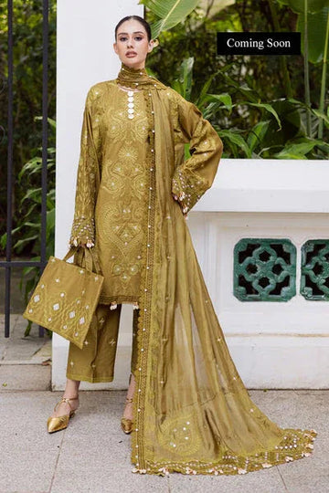 Marjjan | Lovella Winter 25 | MEV-43 A (OLIVE) - Aqsa Fabrics