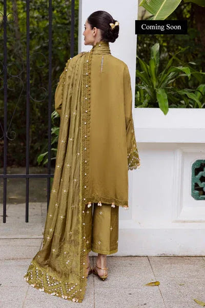 Marjjan | Lovella Winter 25 | MEV-43 A (OLIVE) - Aqsa Fabrics