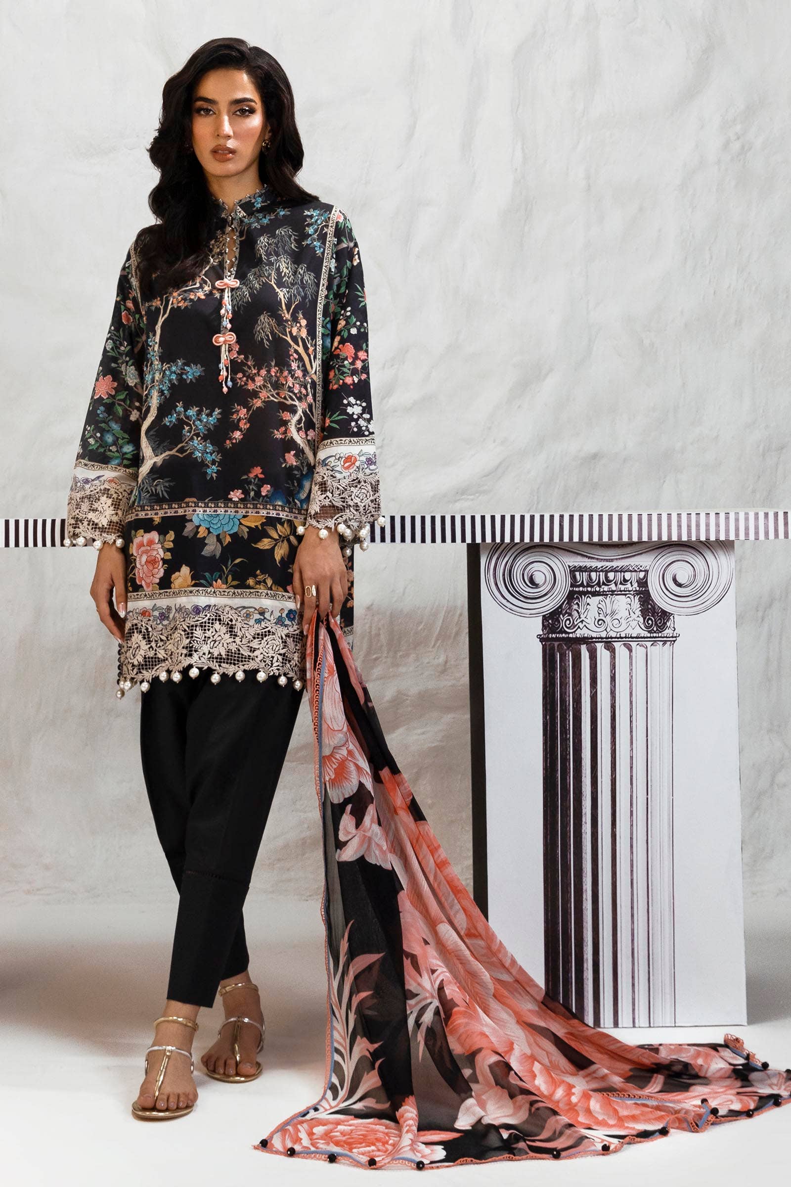 Sana Safinaz | Muzlin Summer 24 | 001B-CI - Aqsa Fabrics