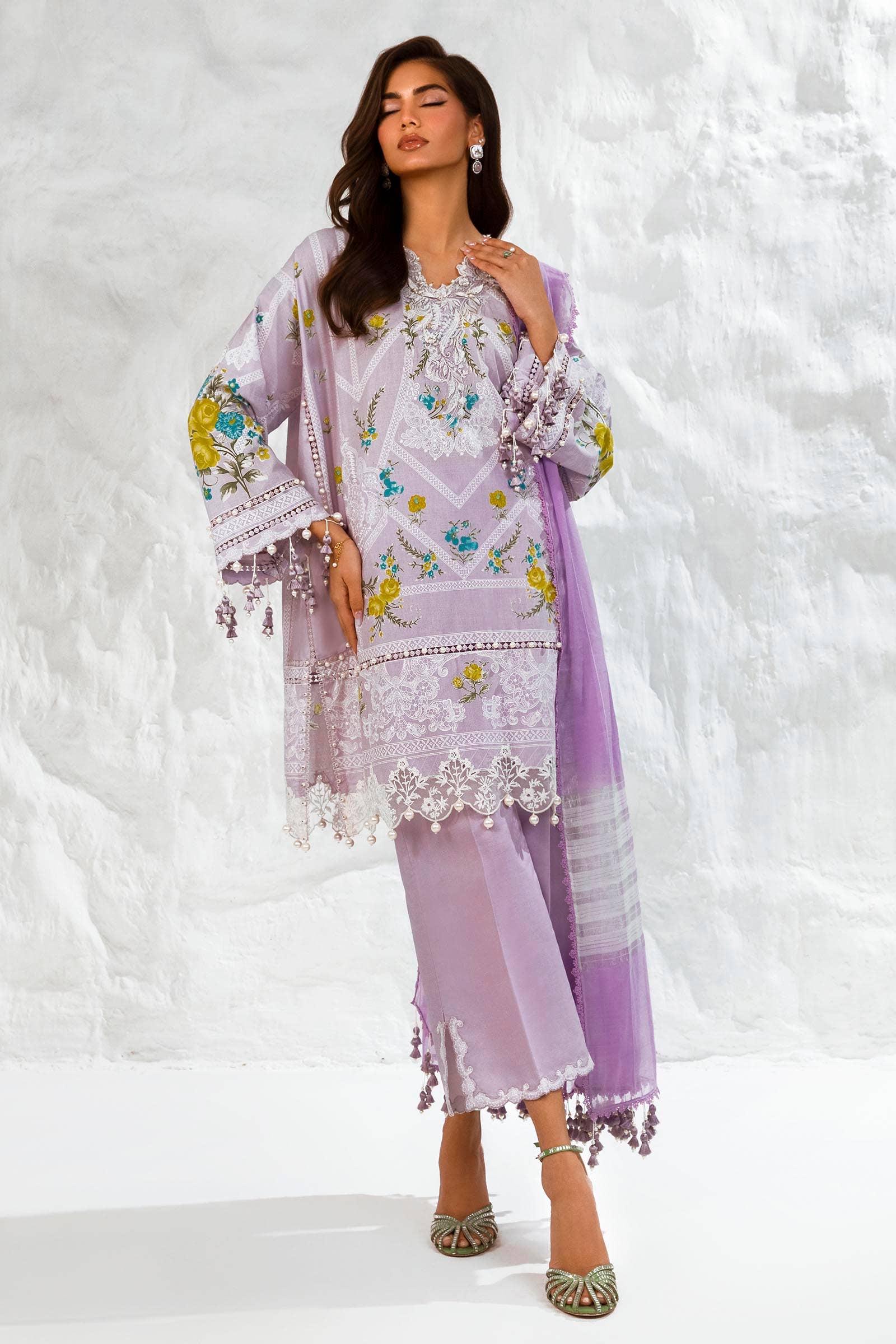 Sana Safinaz | Muzlin Summer 24 | 007A-DG - Aqsa Fabrics