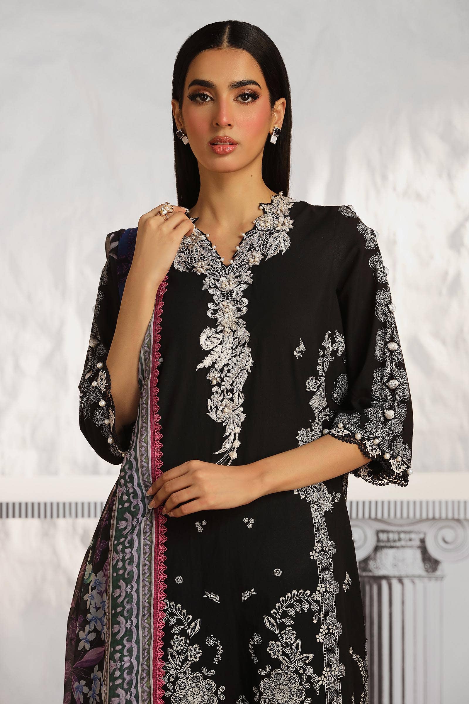 Sana Safinaz | Muzlin Summer 24 | 008A-CK - Aqsa Fabrics