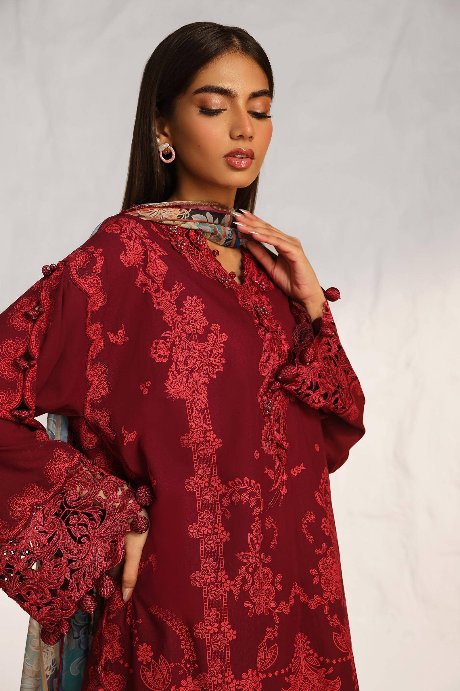 Sana Safinaz | Muzlin Summer 24 | 008B-CK - Aqsa Fabrics