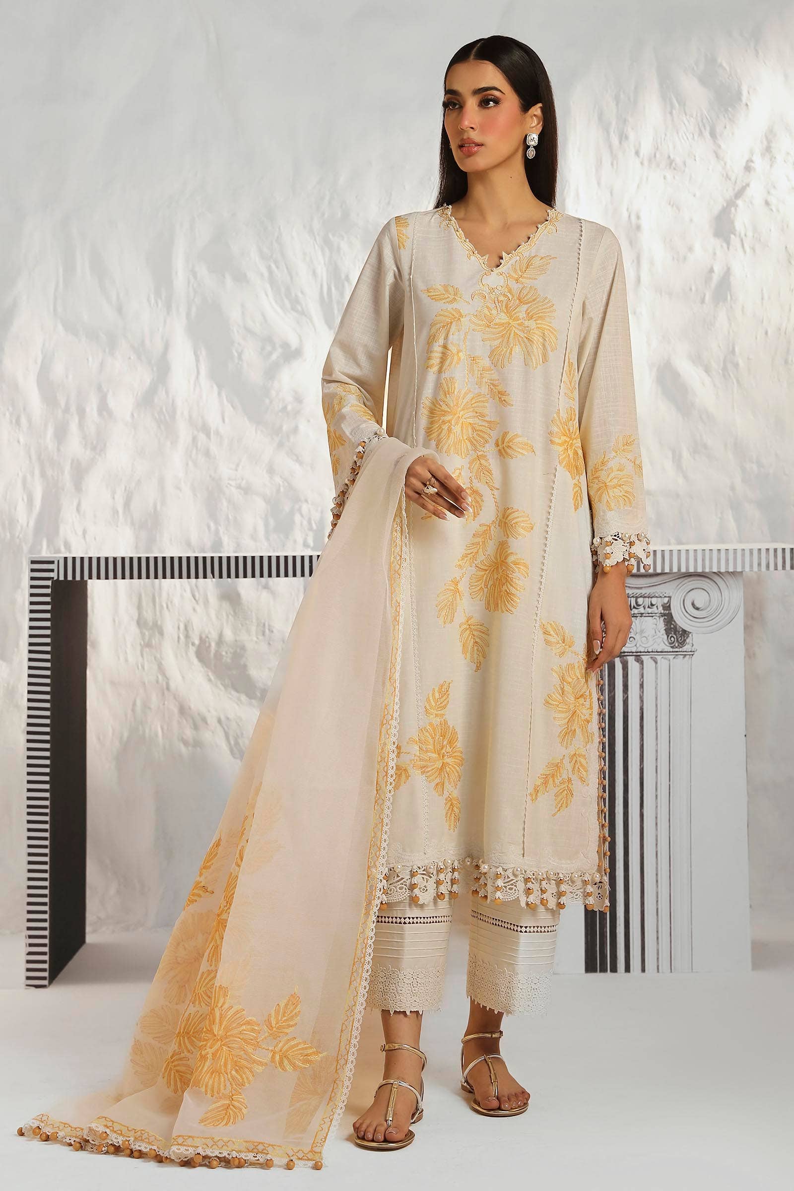 Sana Safinaz | Muzlin Summer 24 | 011B-CT - Aqsa Fabrics