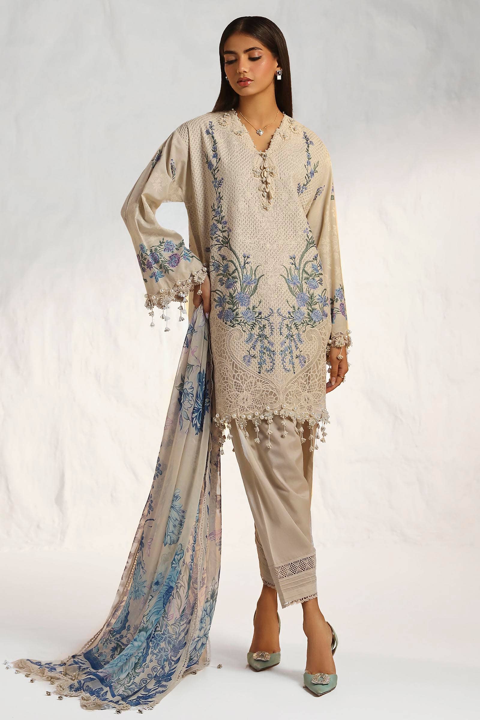 Sana Safinaz | Muzlin Summer 24 | 012B-CJ - Aqsa Fabrics