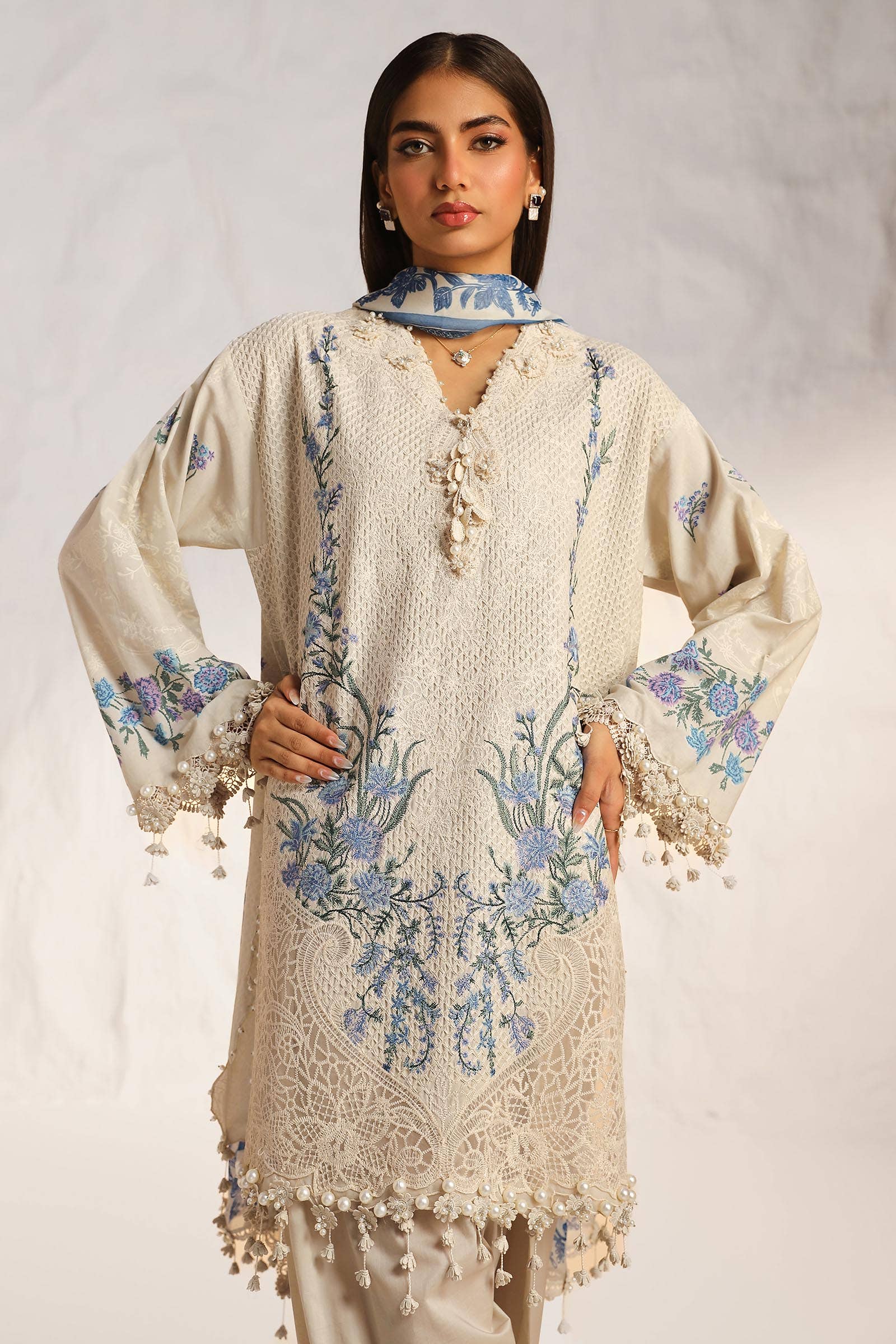Sana Safinaz | Muzlin Summer 24 | 012B-CJ - Aqsa Fabrics