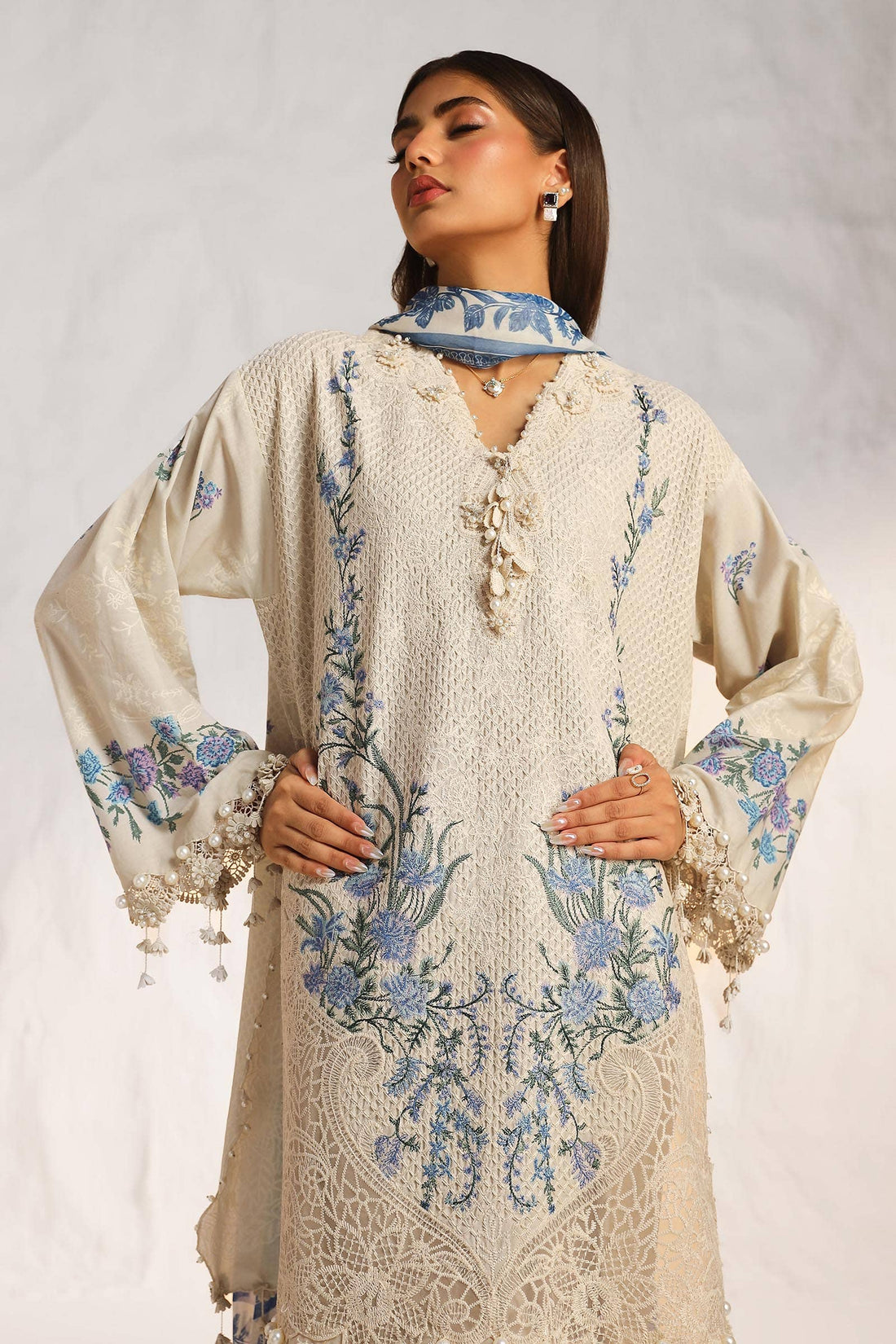 Sana Safinaz | Muzlin Summer 24 | 012B-CJ - Aqsa Fabrics
