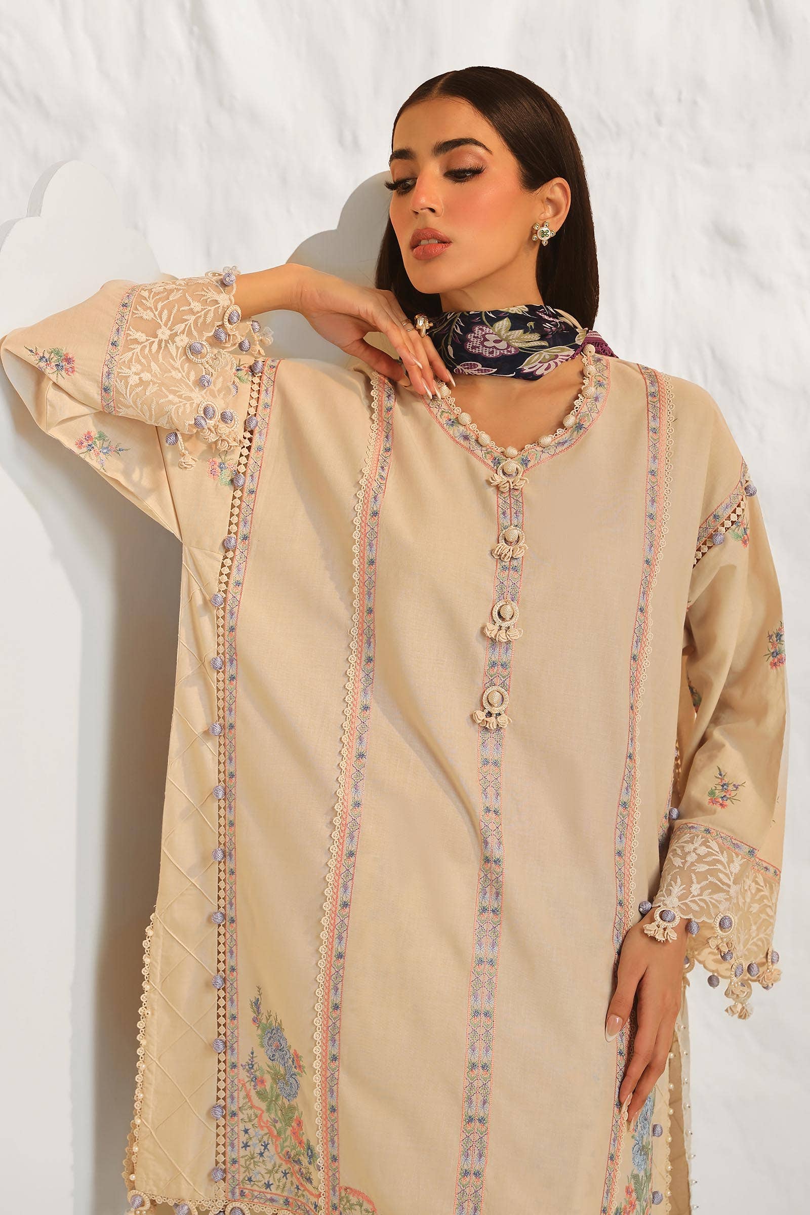 Sana Safinaz | Muzlin Summer 24 | 014A-CJ - Aqsa Fabrics