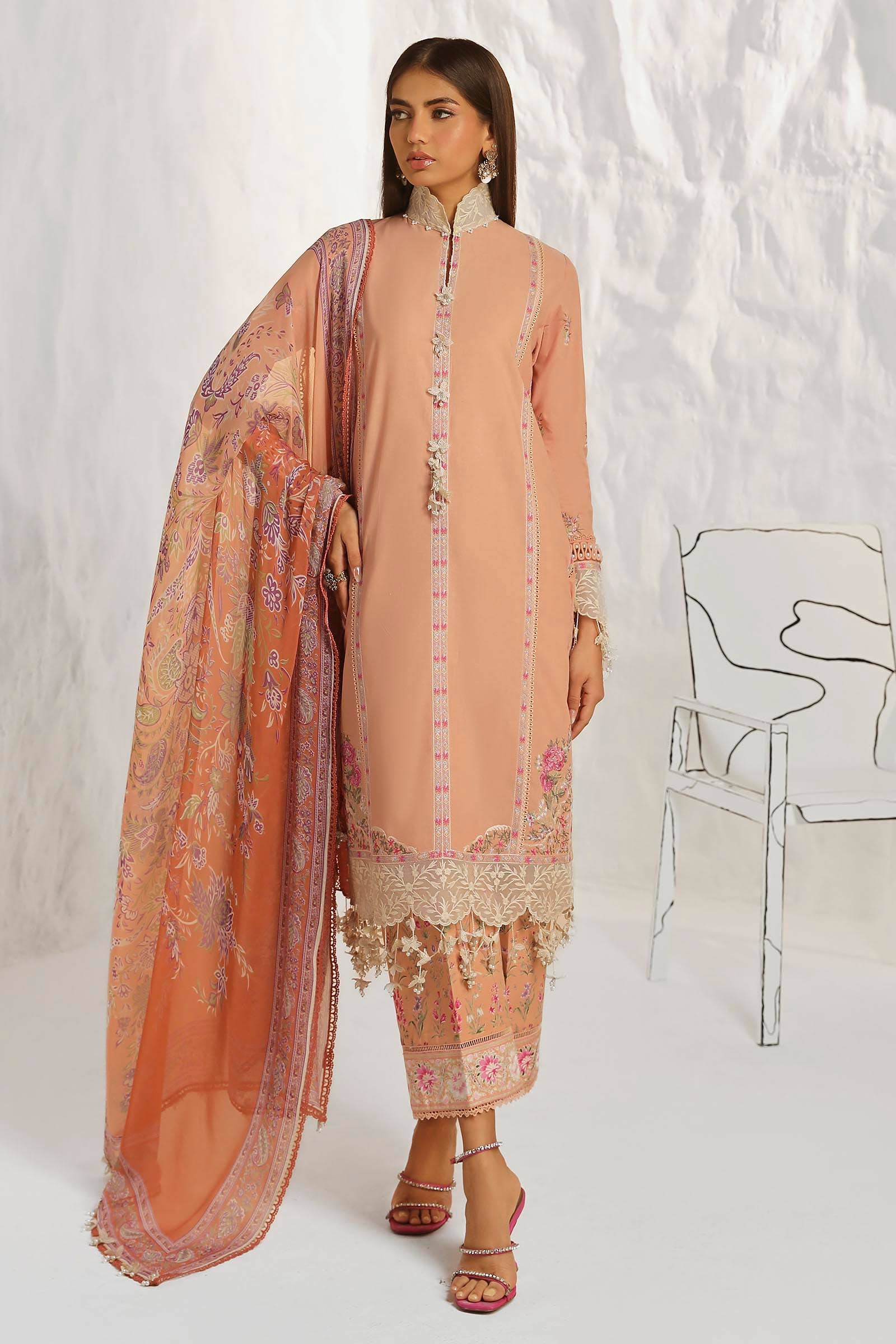 Sana Safinaz | Muzlin Summer 24 | 014B-CJ - Aqsa Fabrics