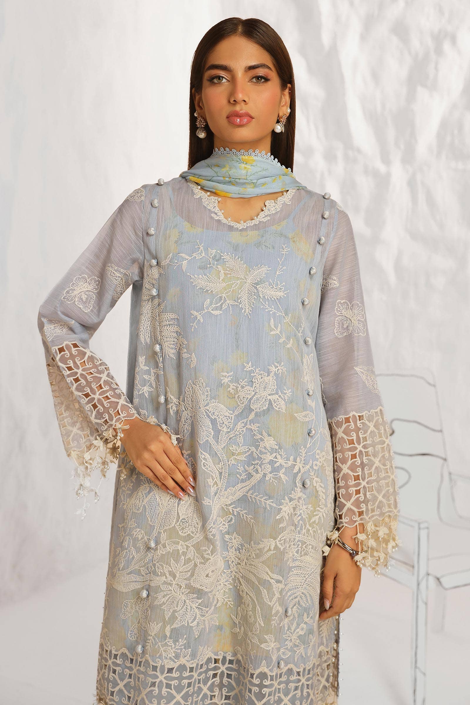 Sana Safinaz | Muzlin Summer 24 | 016A-CJ - Aqsa Fabrics