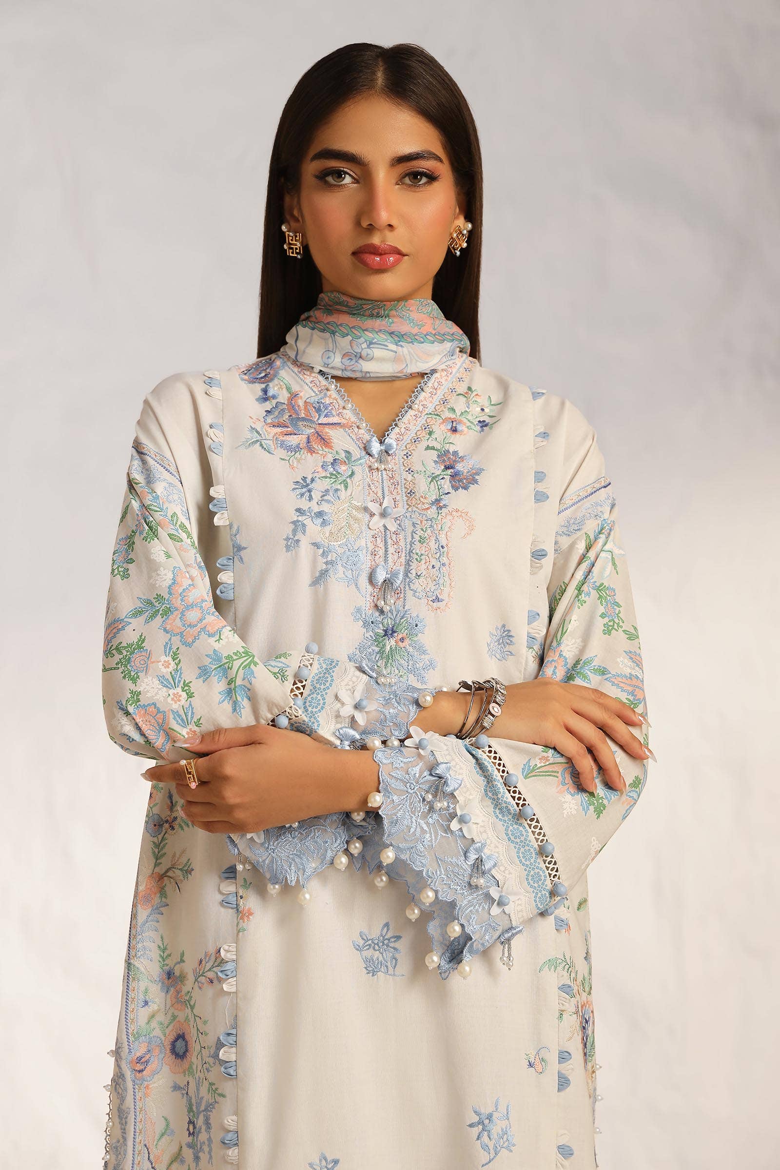 Sana Safinaz | Muzlin Summer 24 | 019A-CJ - Aqsa Fabrics