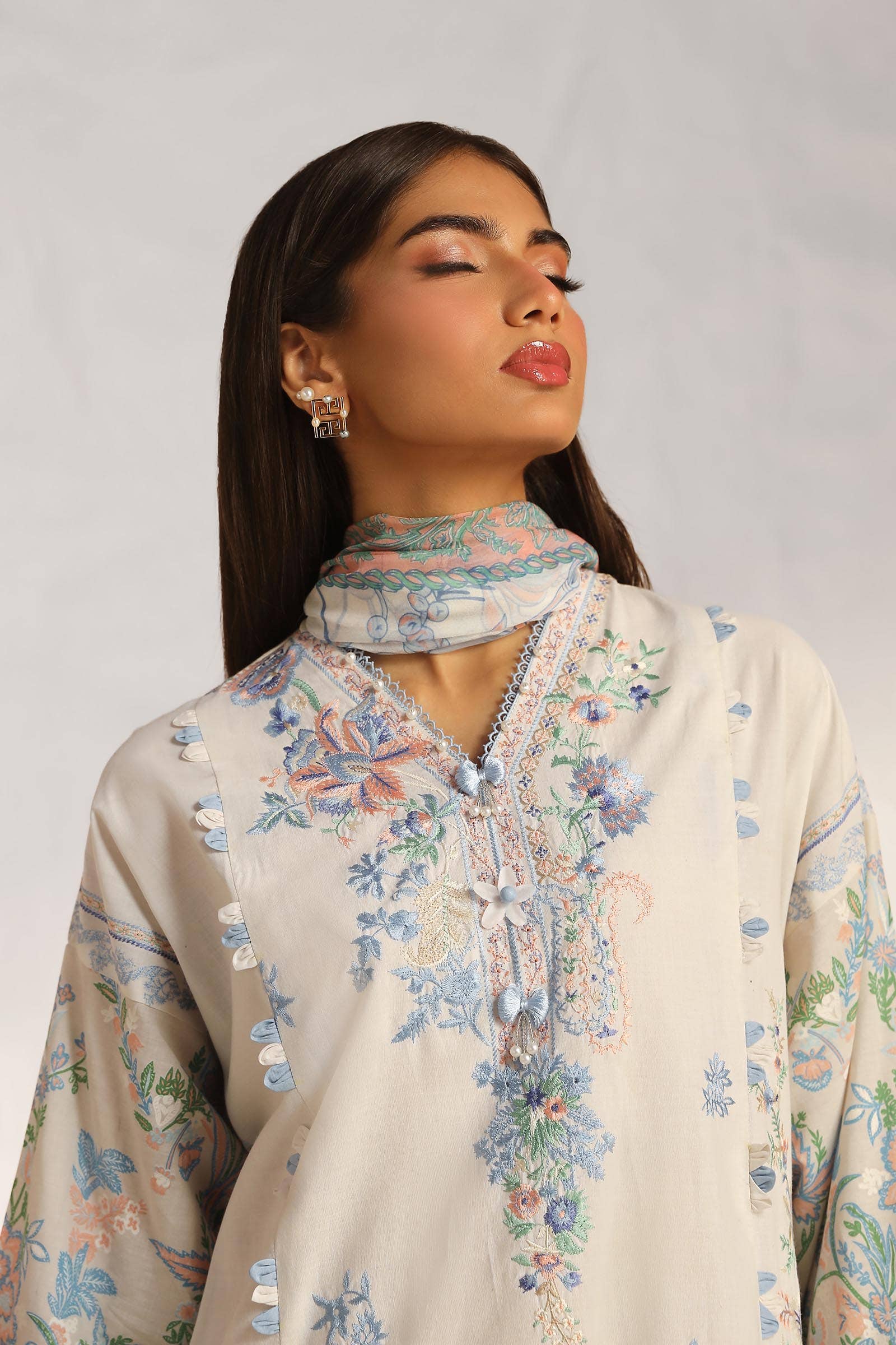 Sana Safinaz | Muzlin Summer 24 | 019A-CJ - Aqsa Fabrics