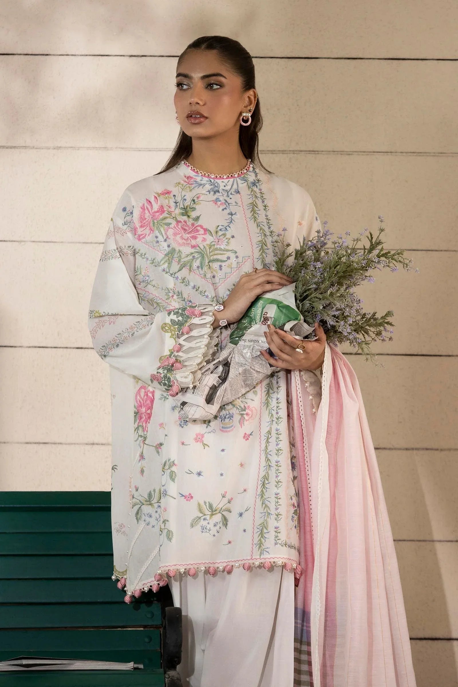 Sana Safinaz | Muzlin Spring 25 | M251-001A-3DG - Aqsa Fabrics