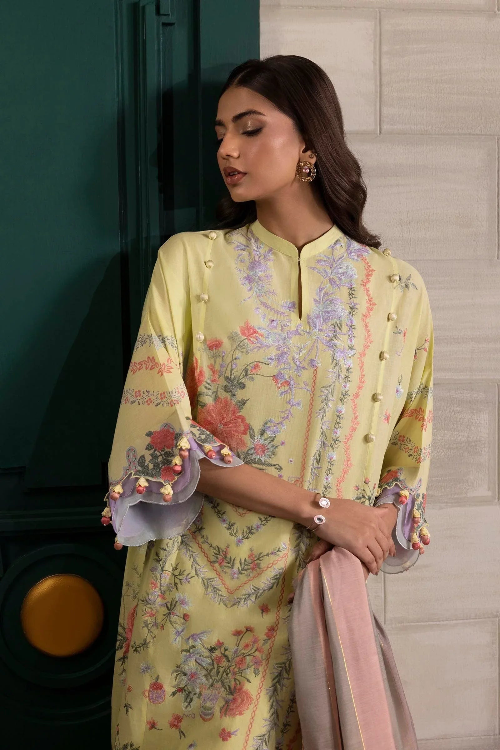 Sana Safinaz | Muzlin Spring 25 | M251-001B-3DG - Aqsa Fabrics