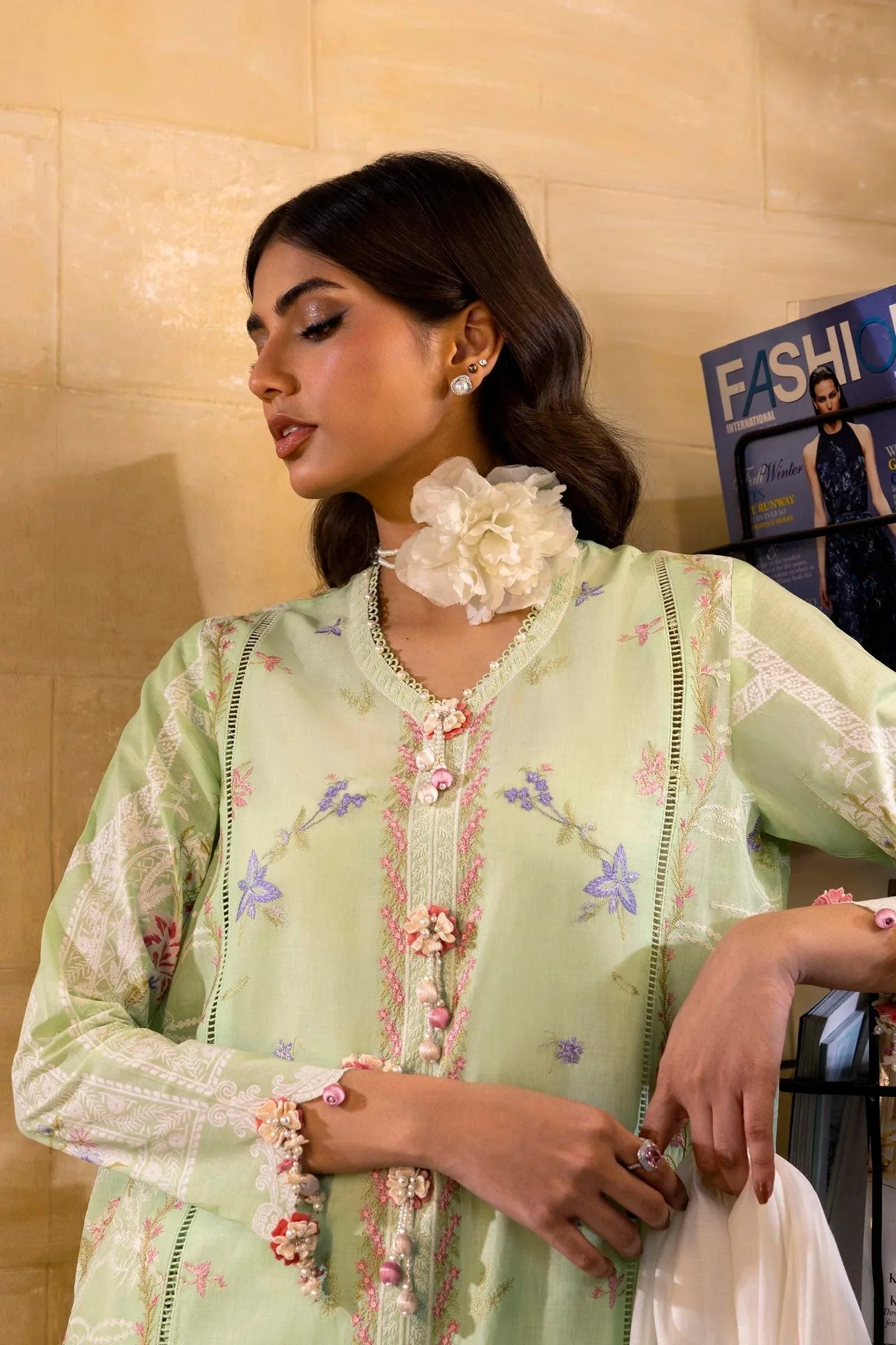 Sana Safinaz | Muzlin Spring 25 | M251-008A-3DG - Aqsa Fabrics