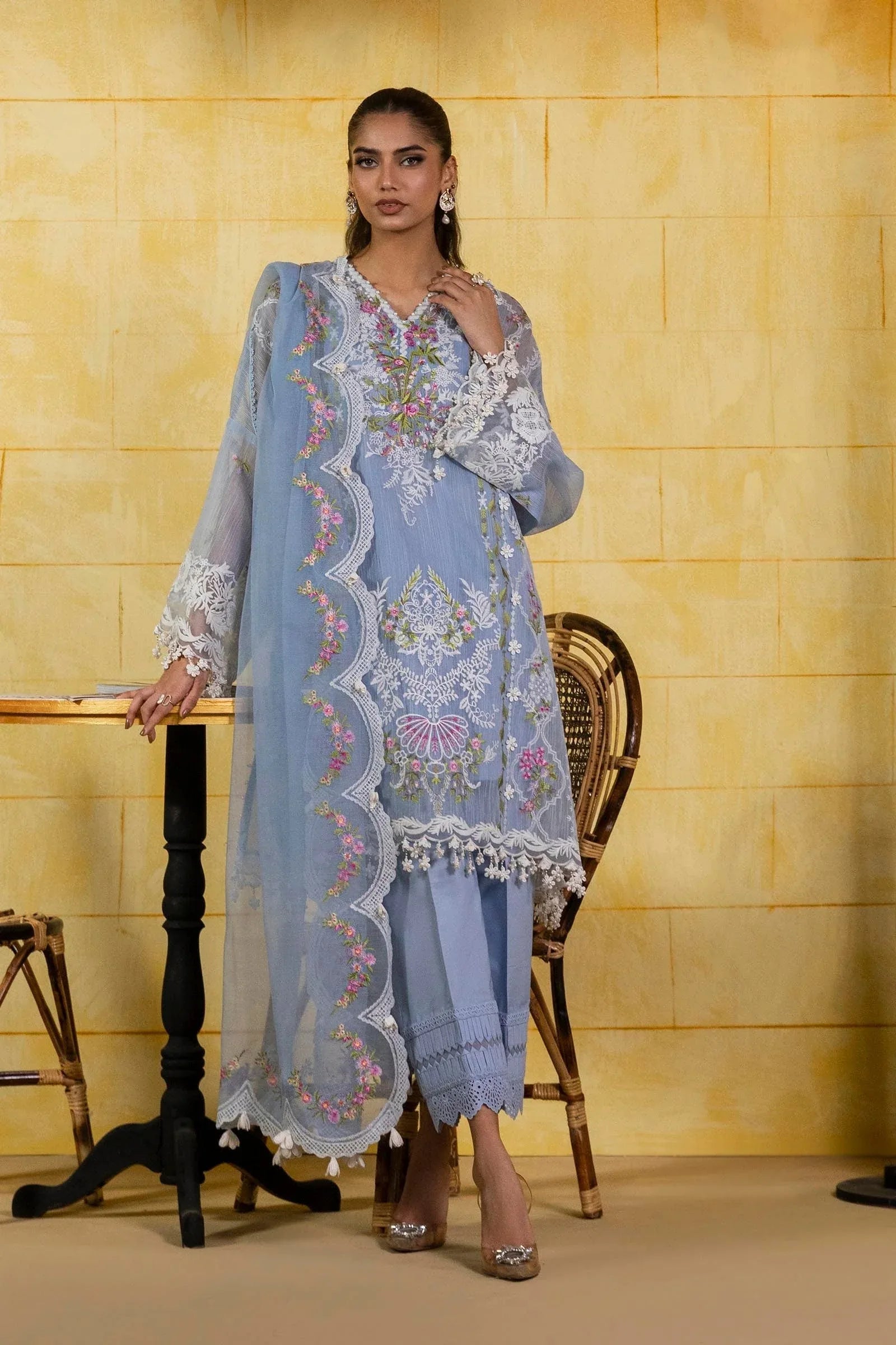 Sana Safinaz | Muzlin Spring 25 | M251-009B-3CT - Aqsa Fabrics