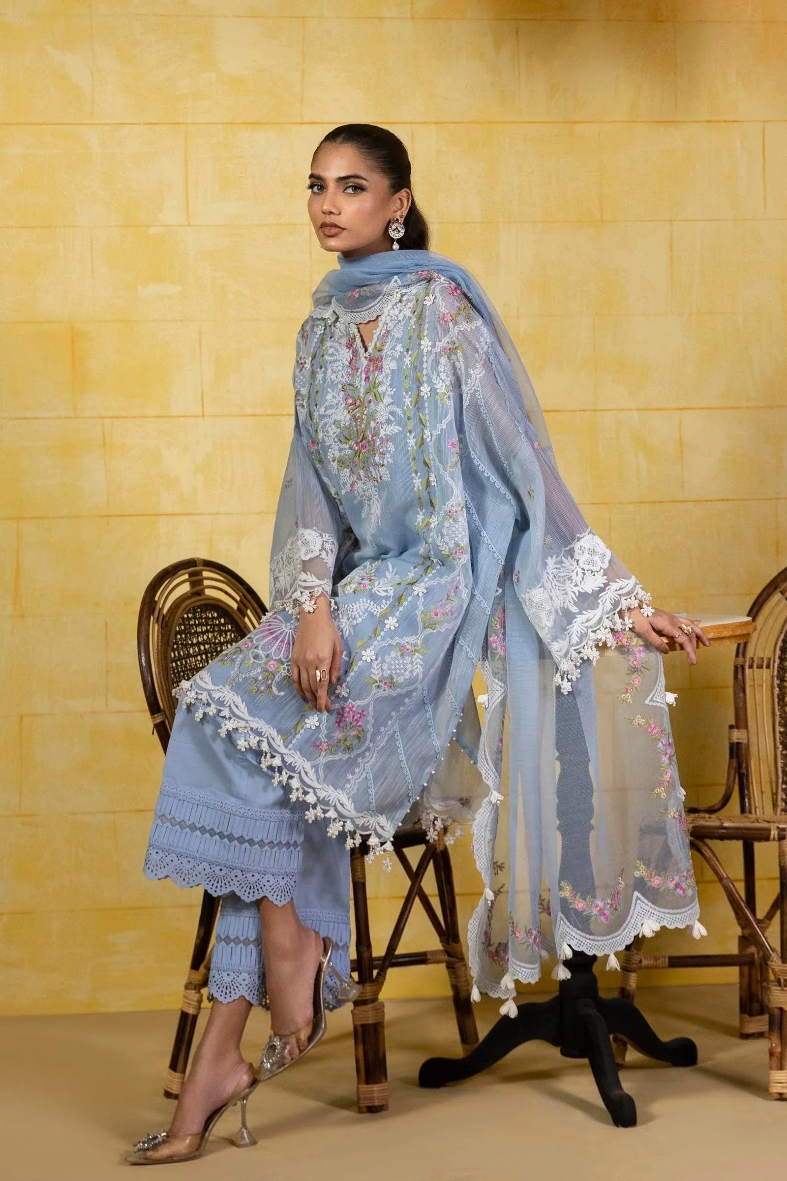 Sana Safinaz | Muzlin Spring 25 | M251-009B-3CT - Aqsa Fabrics