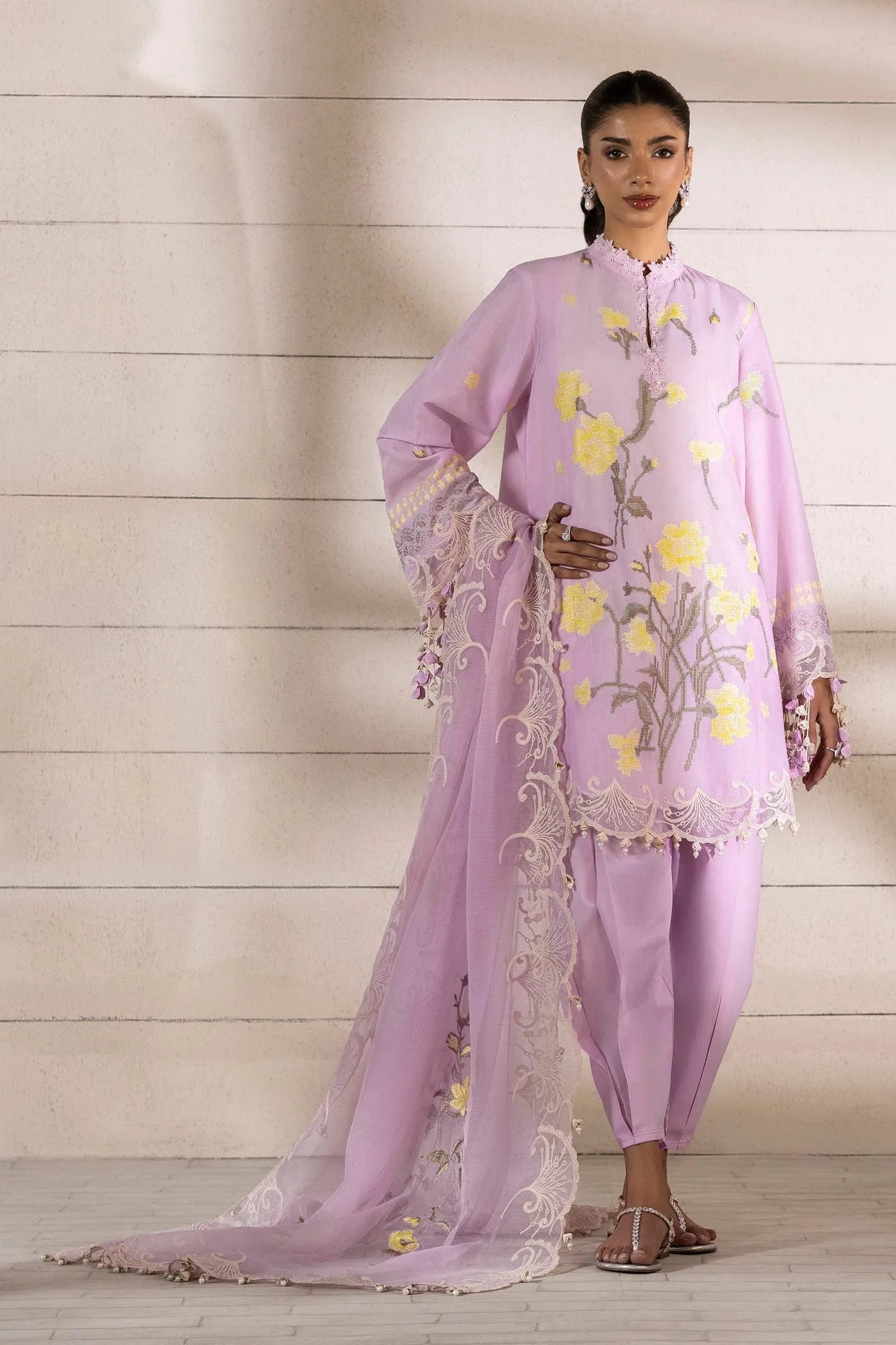 Sana Safinaz | Muzlin Spring 25 | M251-010B-3CS - Aqsa Fabrics