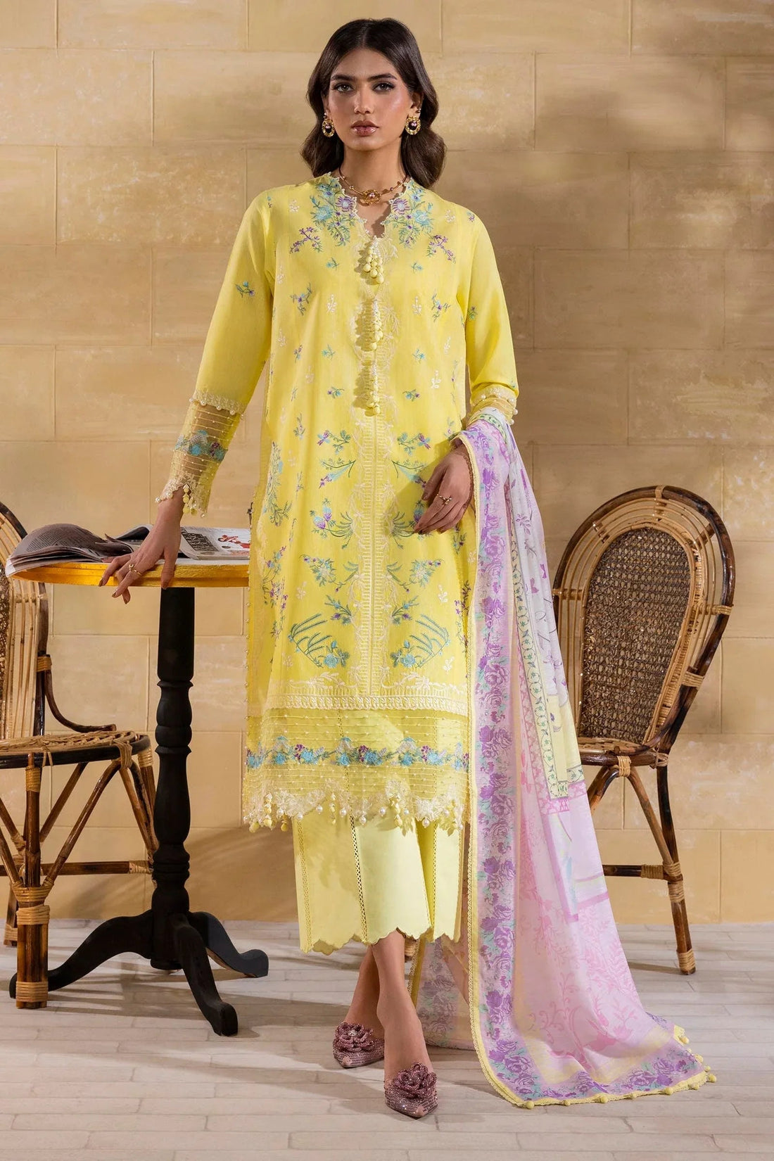 Sana Safinaz | Muzlin Spring 25 | M251-011B-3CV - Aqsa Fabrics