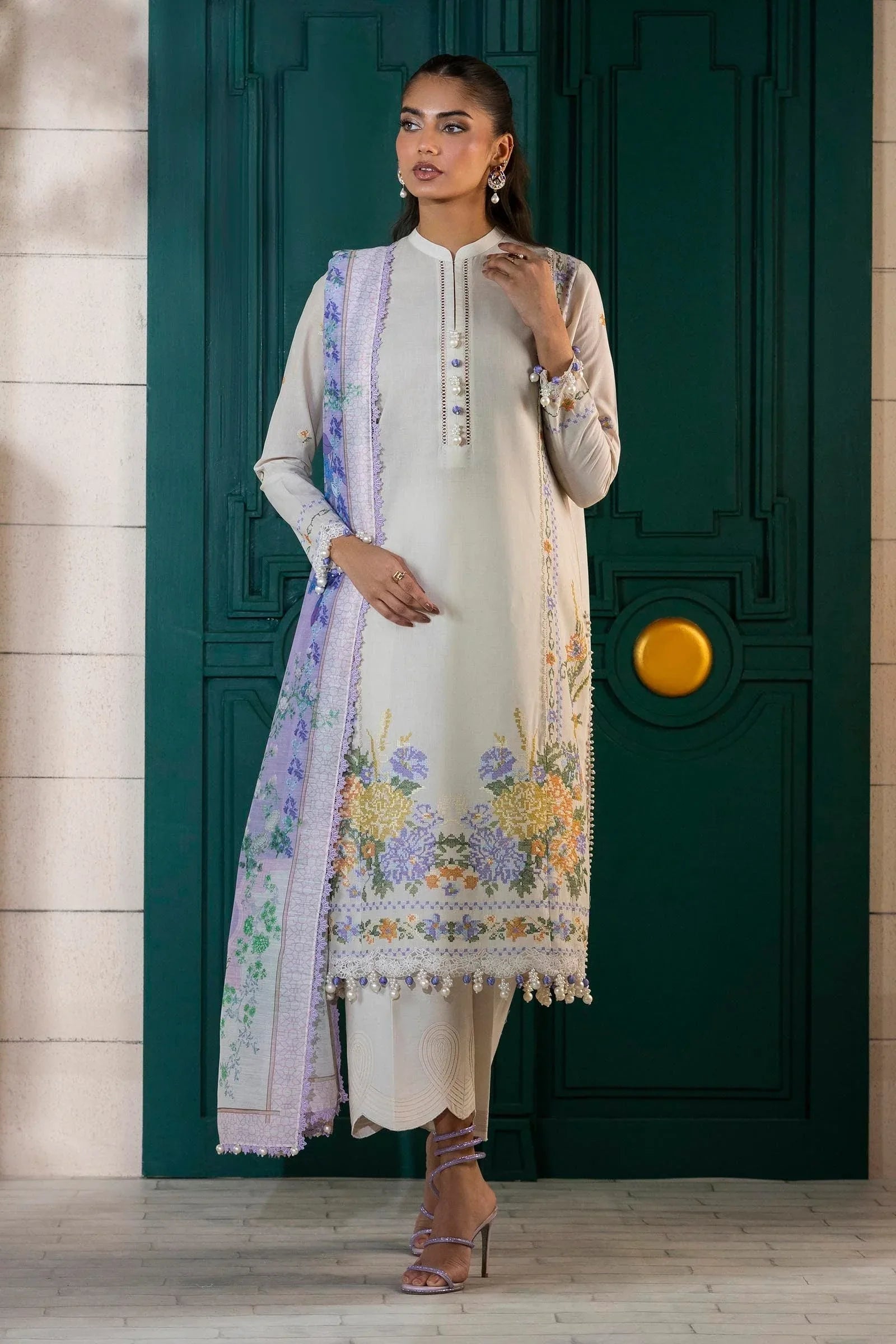 Sana Safinaz | Muzlin Spring 25 | M251-012A-3CV - Aqsa Fabrics