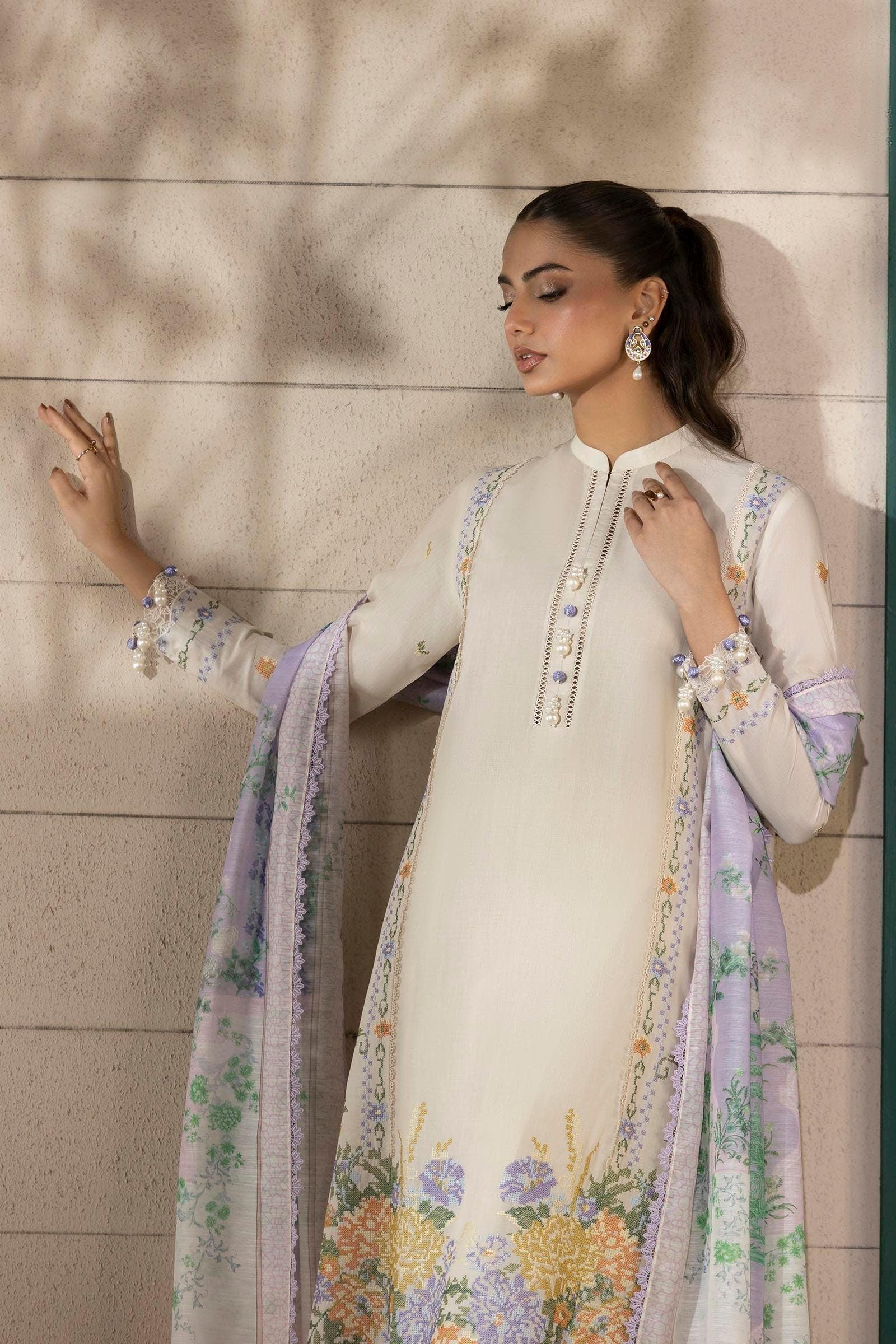Sana Safinaz | Muzlin Spring 25 | M251-012A-3CV - Aqsa Fabrics