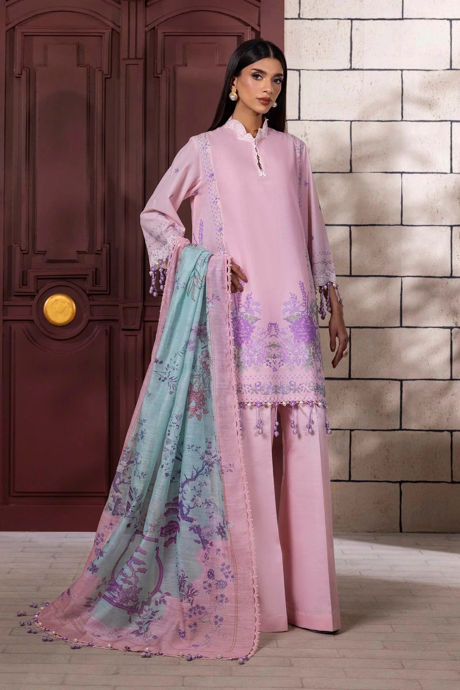 Sana Safinaz | Muzlin Spring 25 | M251-012B-3CV - Aqsa Fabrics