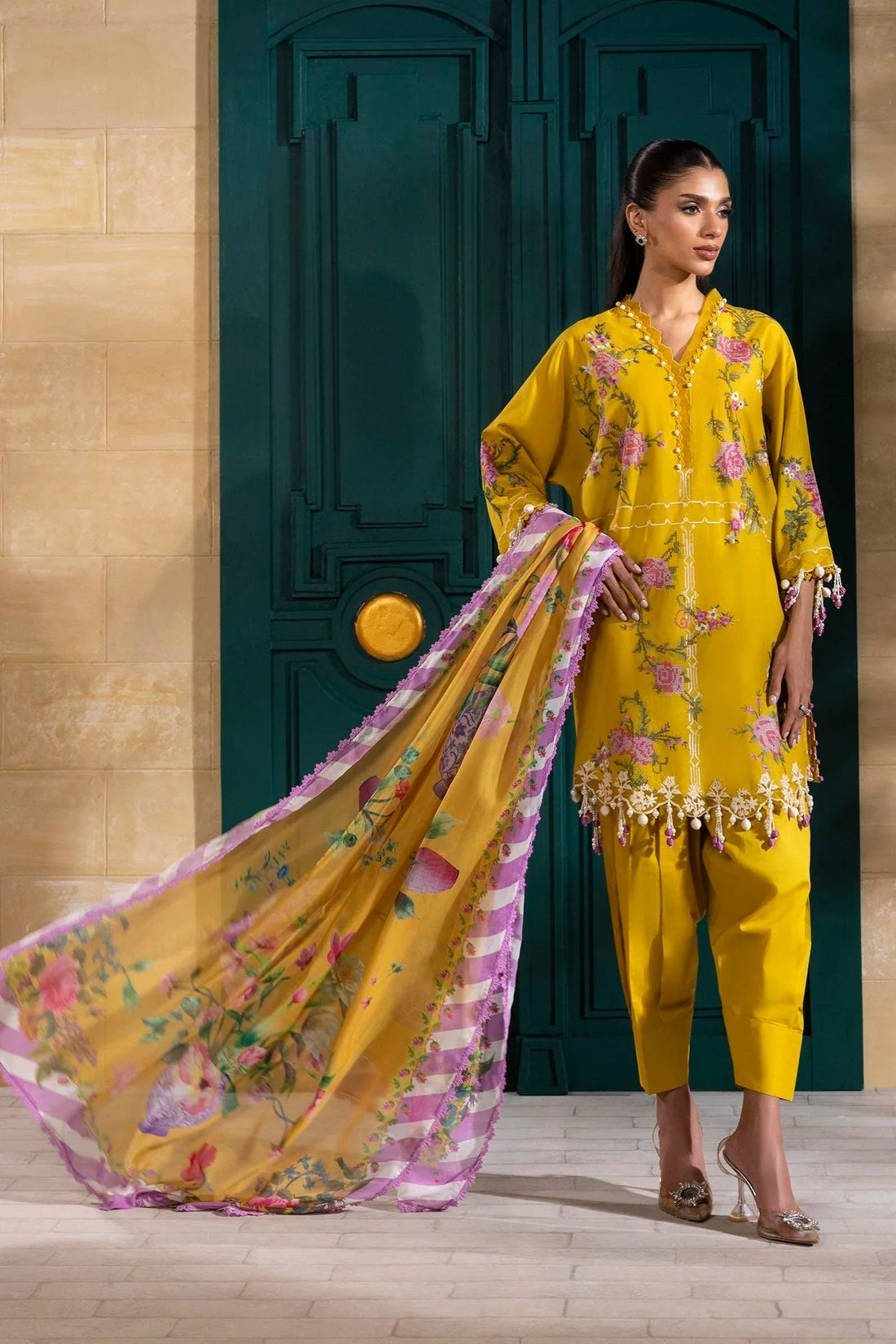 Sana Safinaz | Muzlin Spring 25 | M251-013B-3CL - Aqsa Fabrics