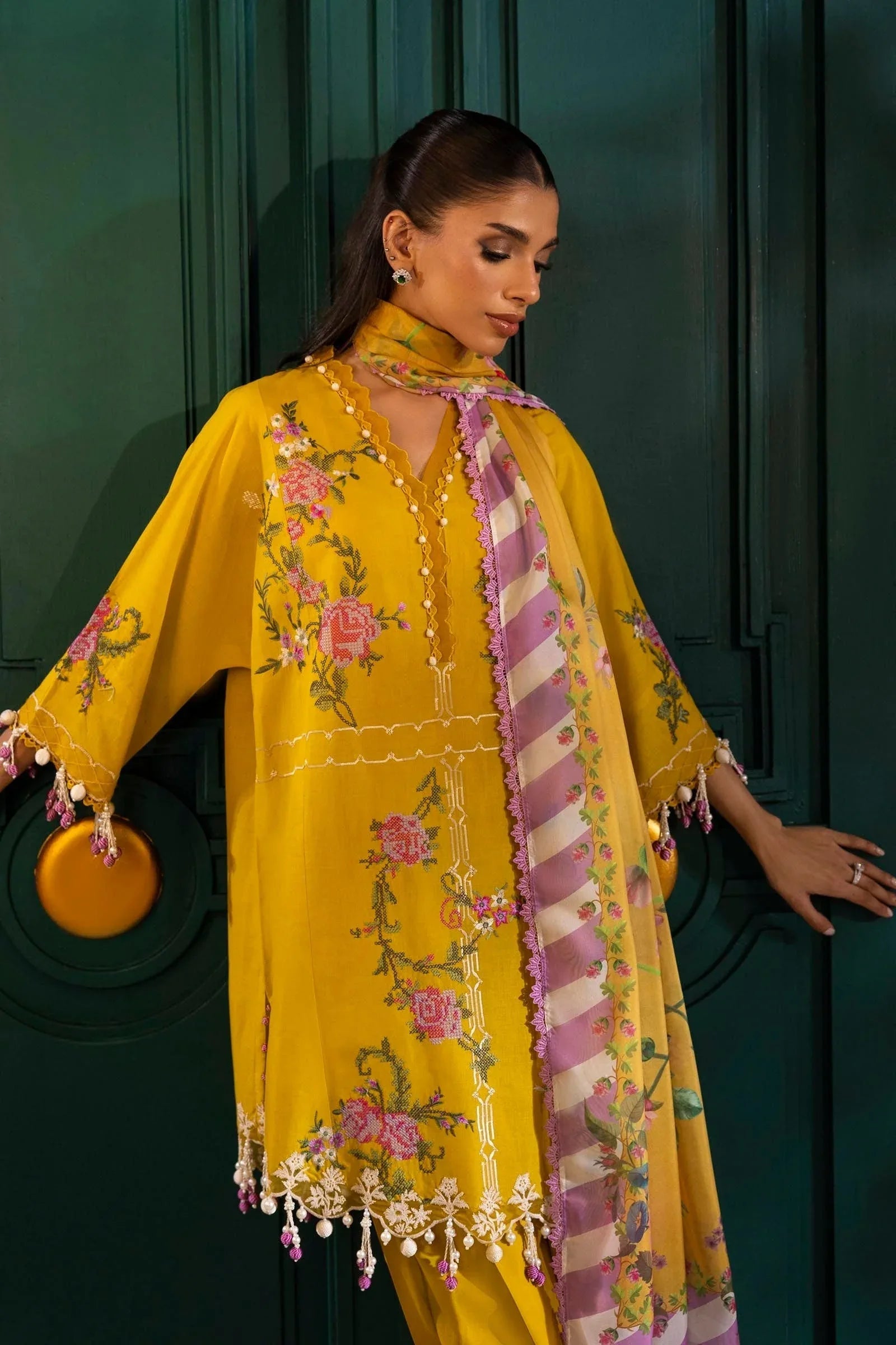 Sana Safinaz | Muzlin Spring 25 | M251-013B-3CL - Aqsa Fabrics