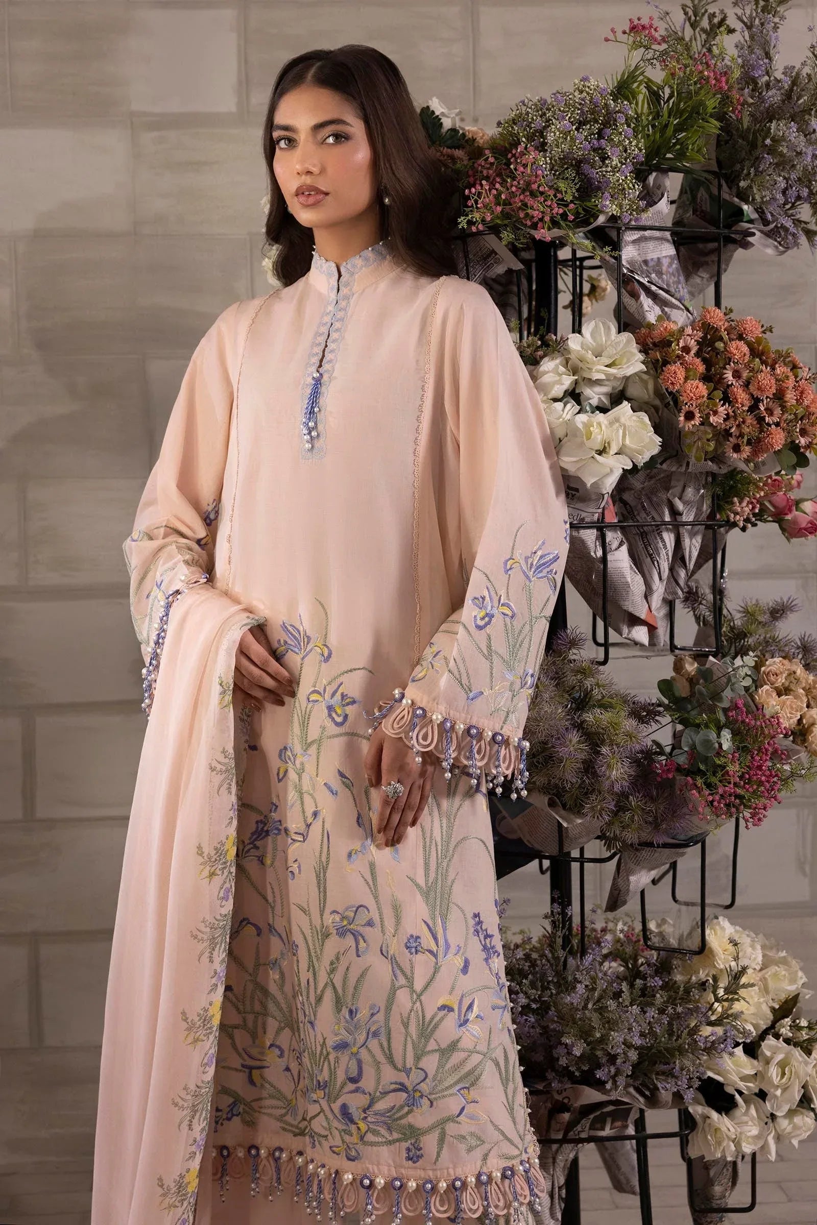 Sana Safinaz | Muzlin Spring 24 | M251-017B-3CJ - Aqsa Fabrics