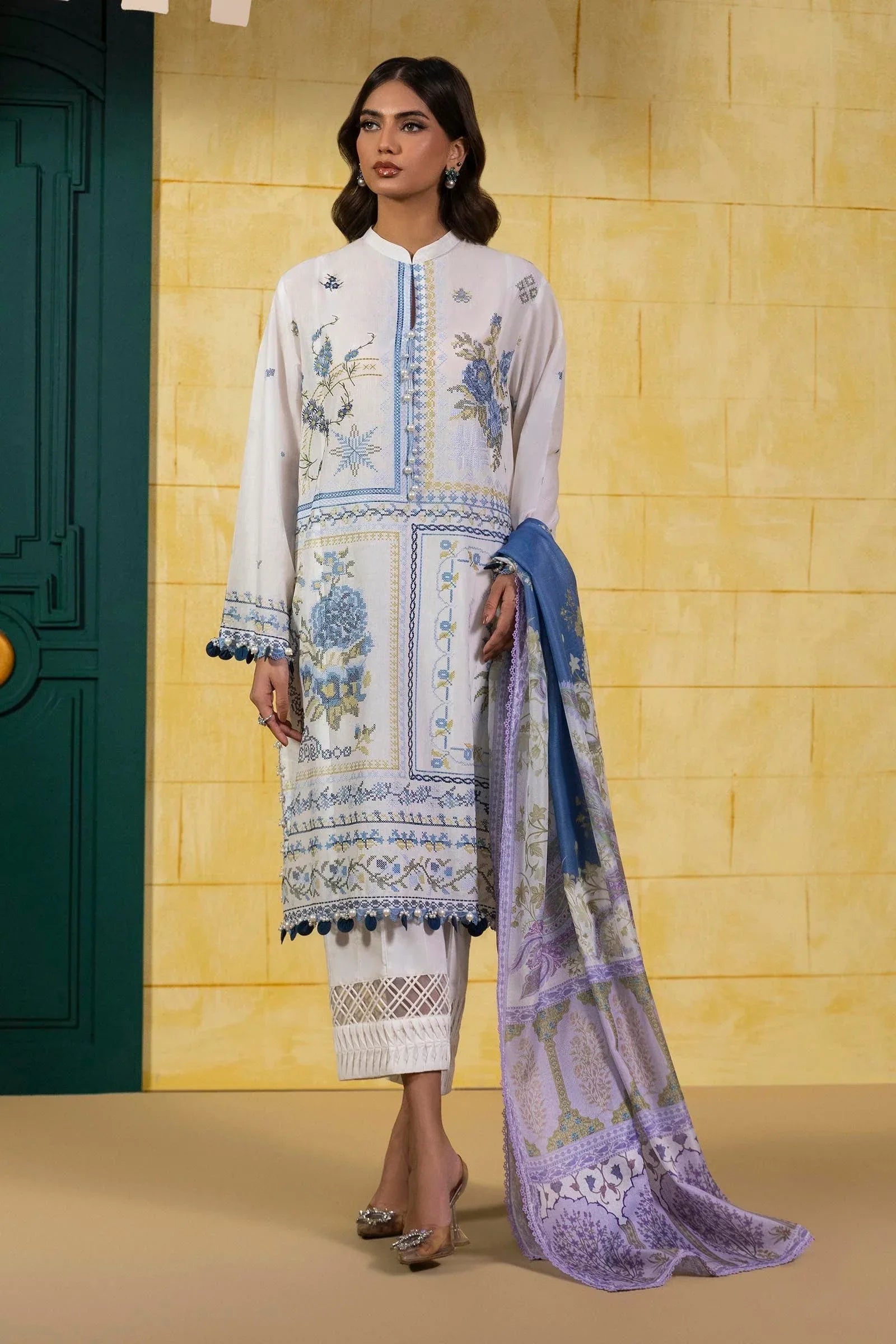 Sana Safinaz | Muzlin Spring 25 | M251-018A-3CT - Aqsa Fabrics