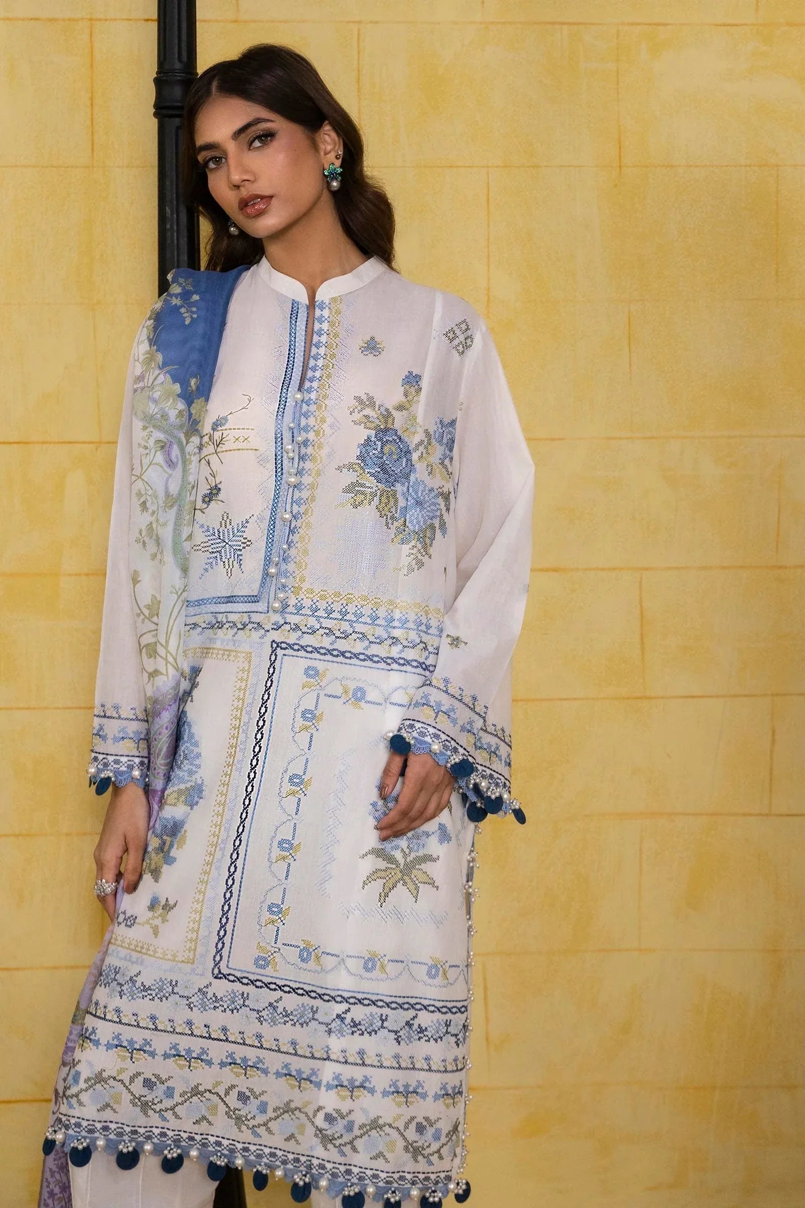 Sana Safinaz | Muzlin Spring 25 | M251-018A-3CT - Aqsa Fabrics