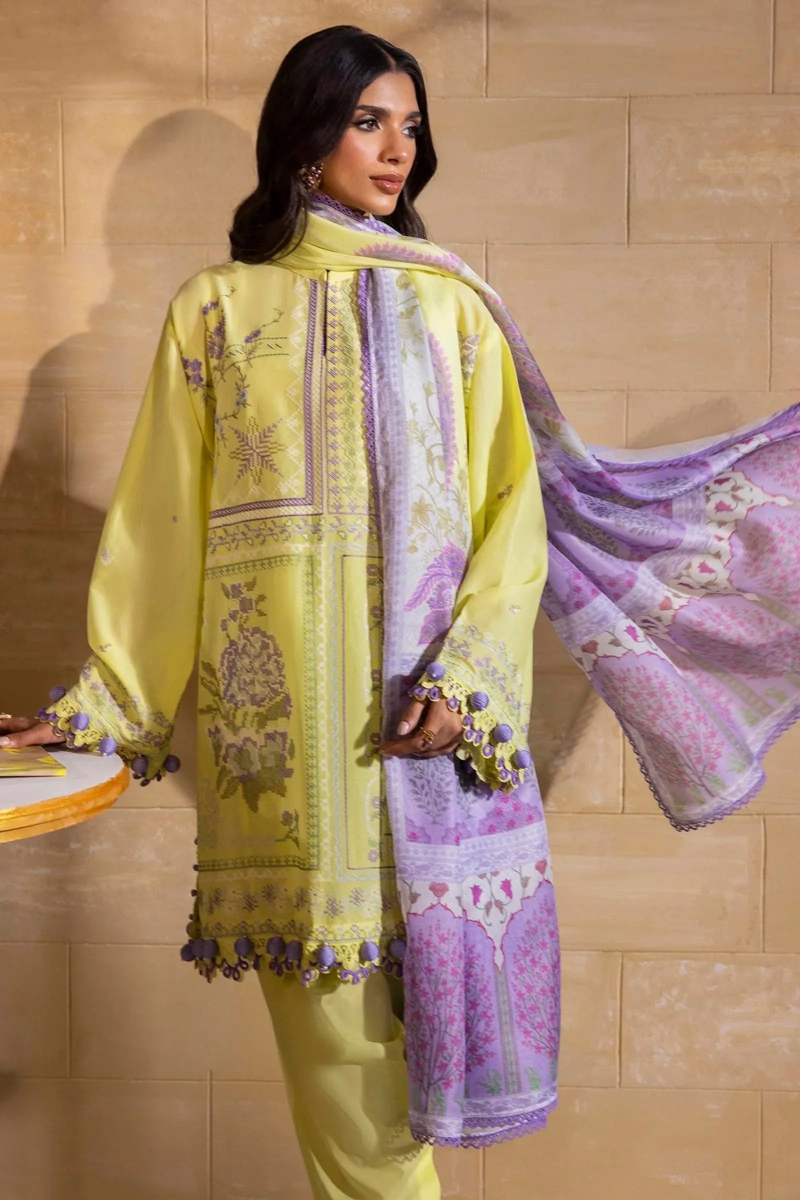 Sana Safinaz | Muzlin Spring 25 | M251-018B-3CT - Aqsa Fabrics