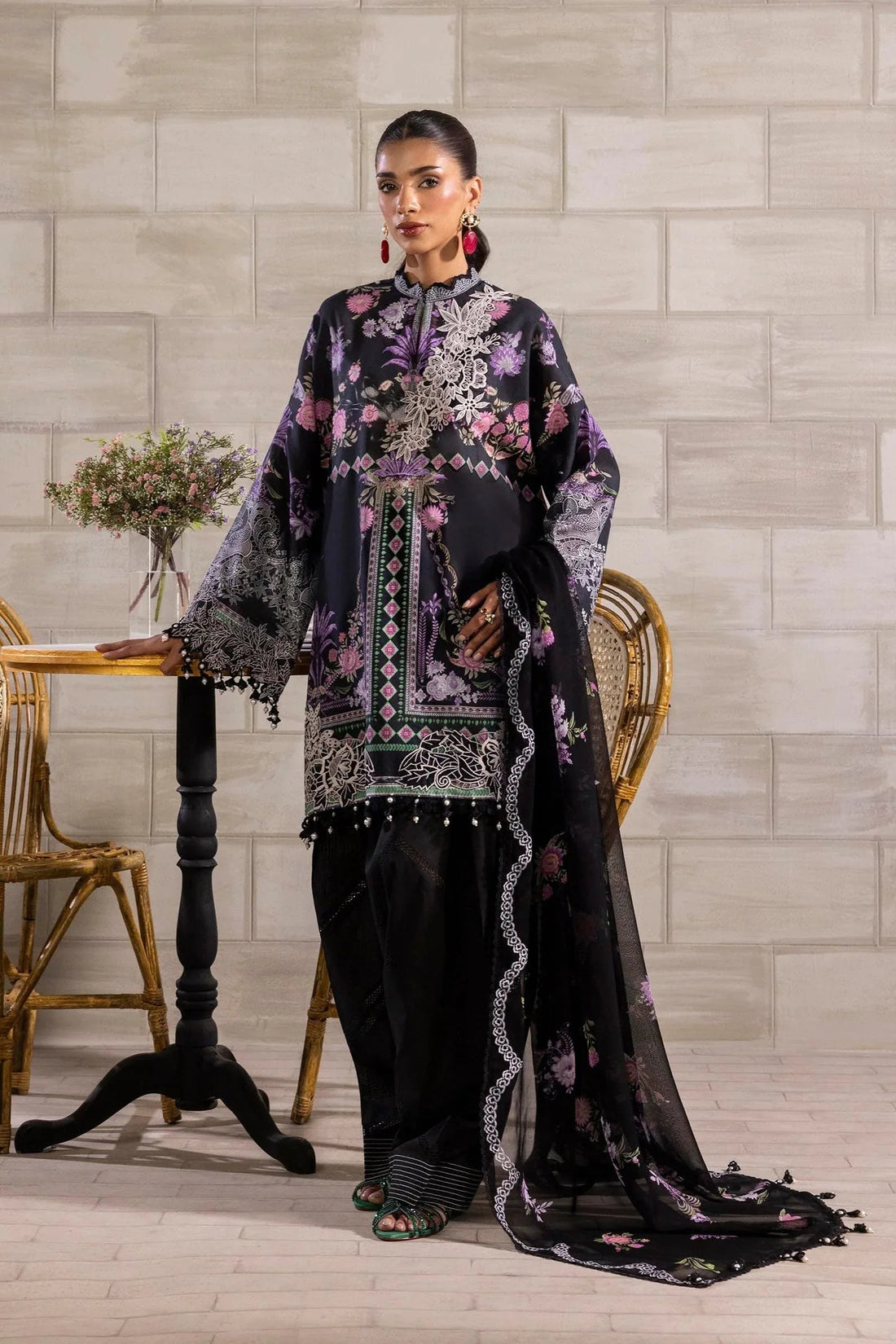 Sana Safinaz | Muzlin Spring 25 | M251-019B-3CS - Aqsa Fabrics