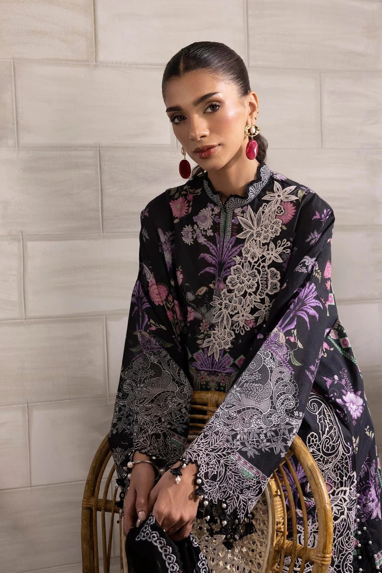 Sana Safinaz | Muzlin Spring 25 | M251-019B-3CS - Aqsa Fabrics