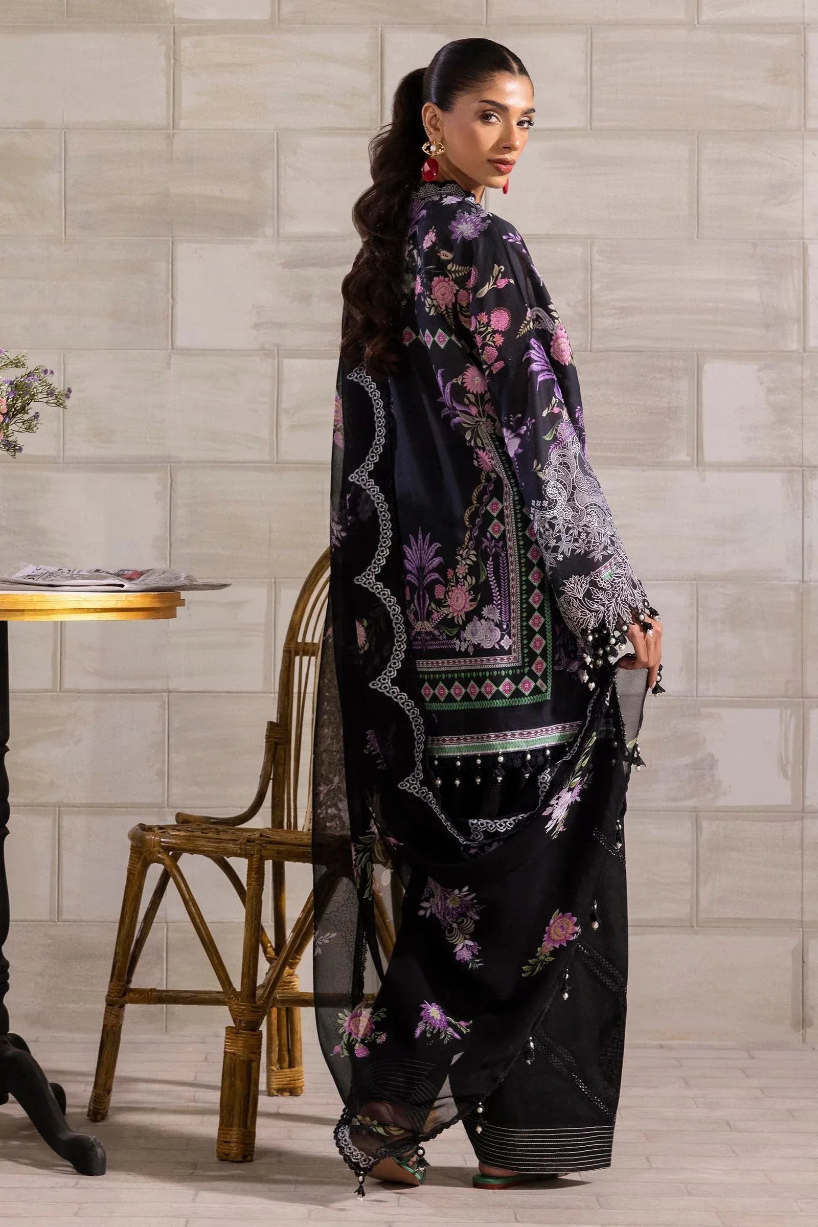 Sana Safinaz | Muzlin Spring 25 | M251-019B-3CS - Aqsa Fabrics
