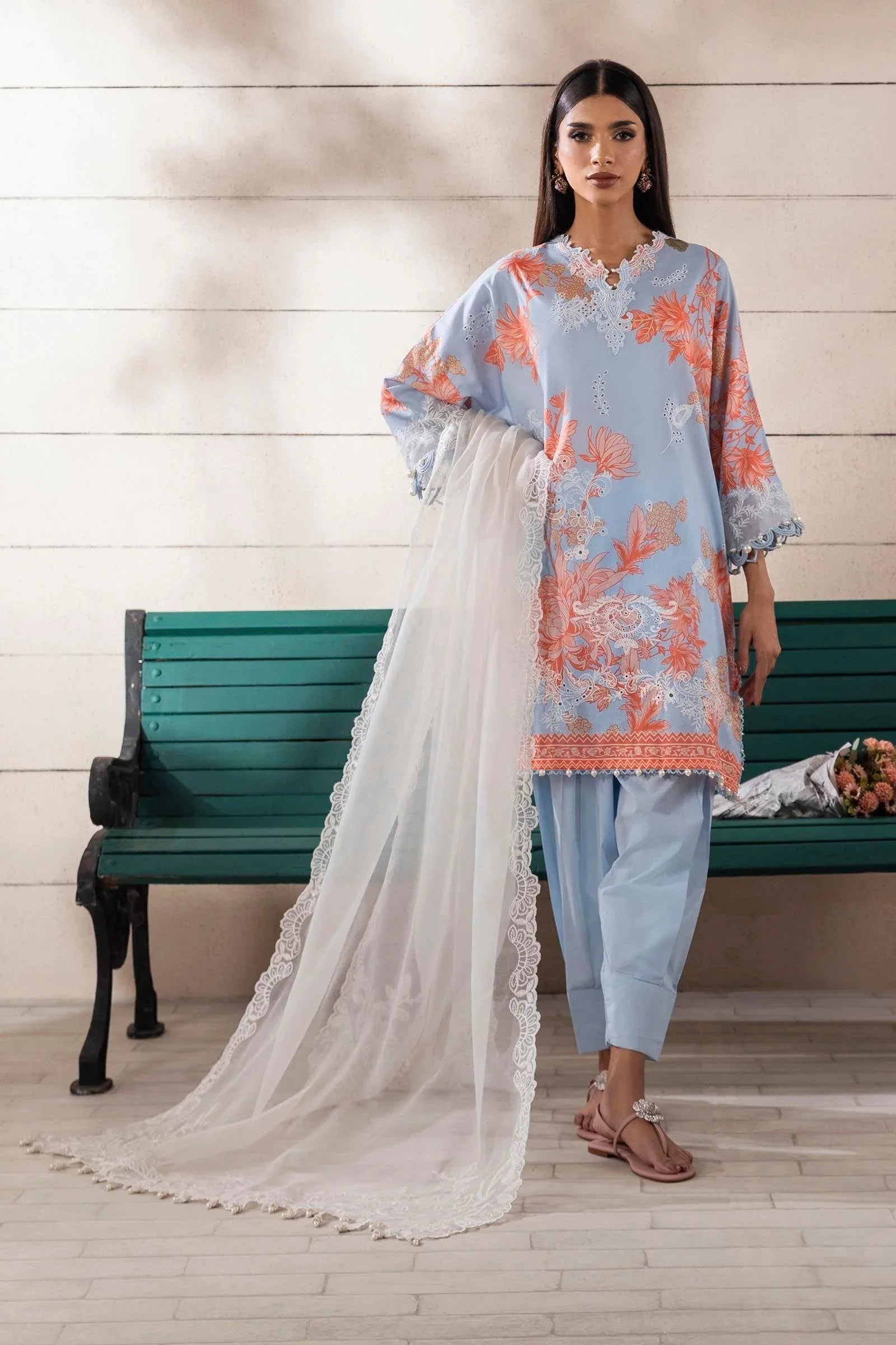 Sana Safinaz | Muzlin Spring 25 | M251-020B-3CS - Aqsa Fabrics