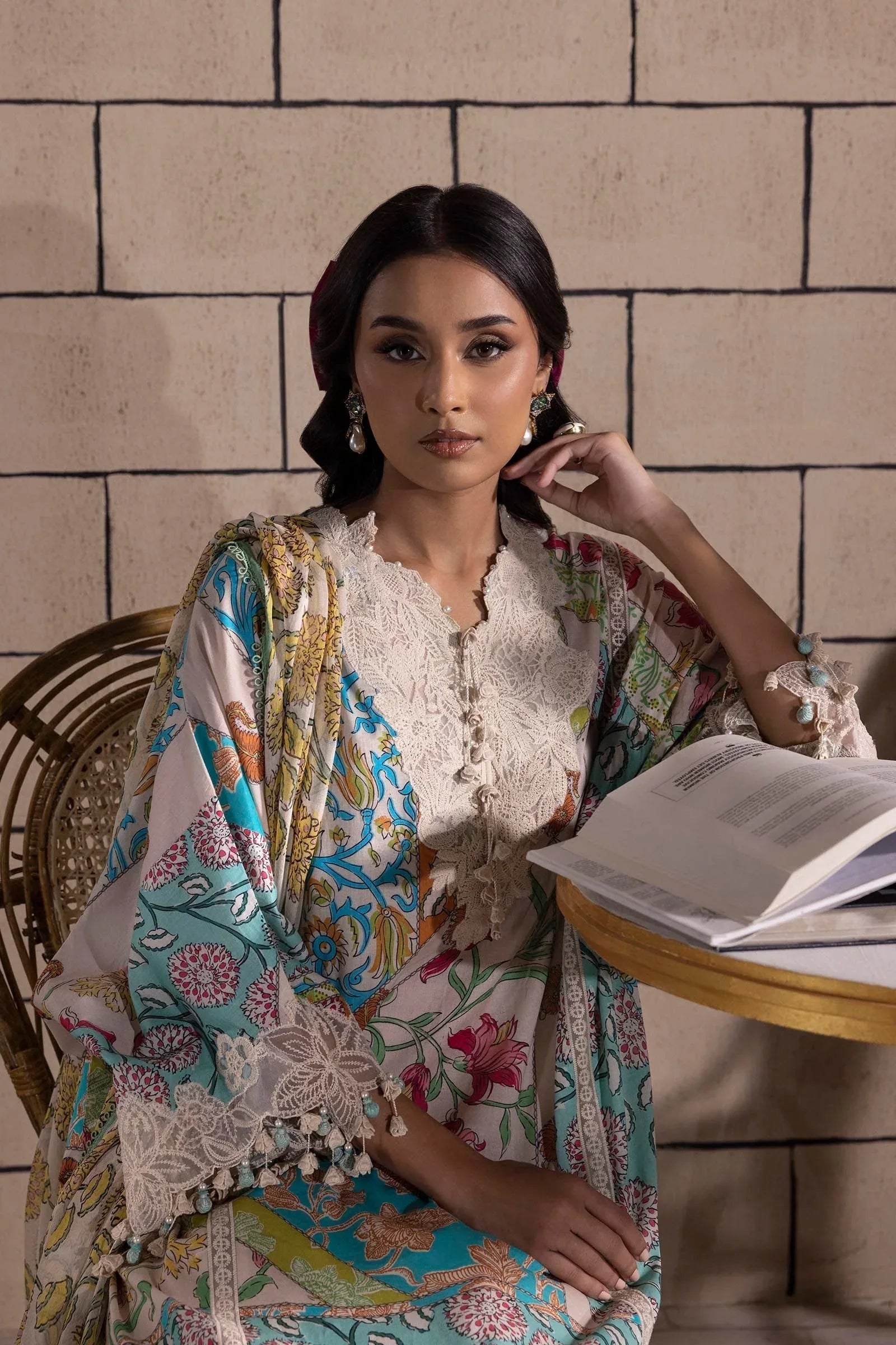 Sana Safinaz | Muzlin Spring 25 | M251-027B-3CI - Aqsa Fabrics