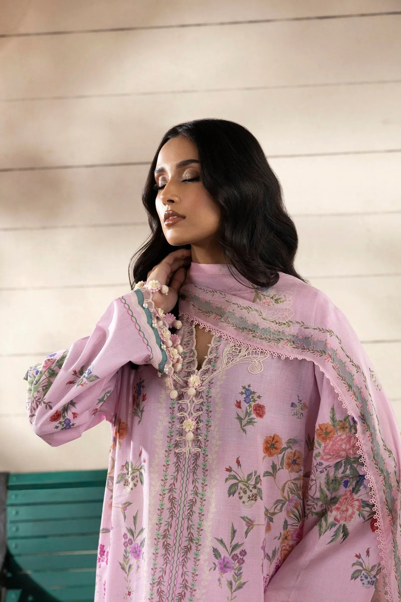 Sana Safinaz | Muzlin Spring 25 | M251-028B-3CI - Aqsa Fabrics