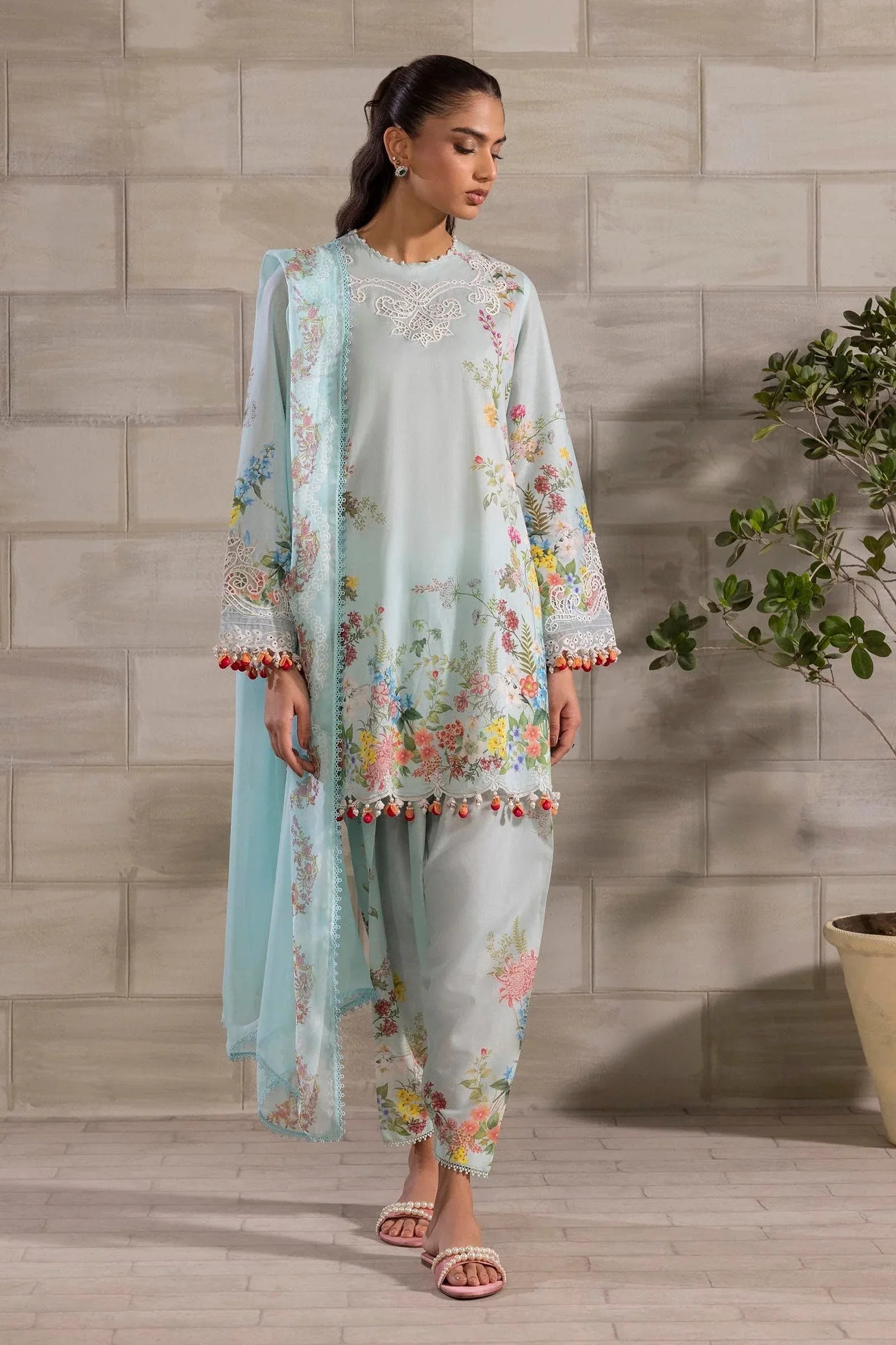 Sana Safinaz | Muzlin Spring 25 | M251-030A-3CI - Aqsa Fabrics