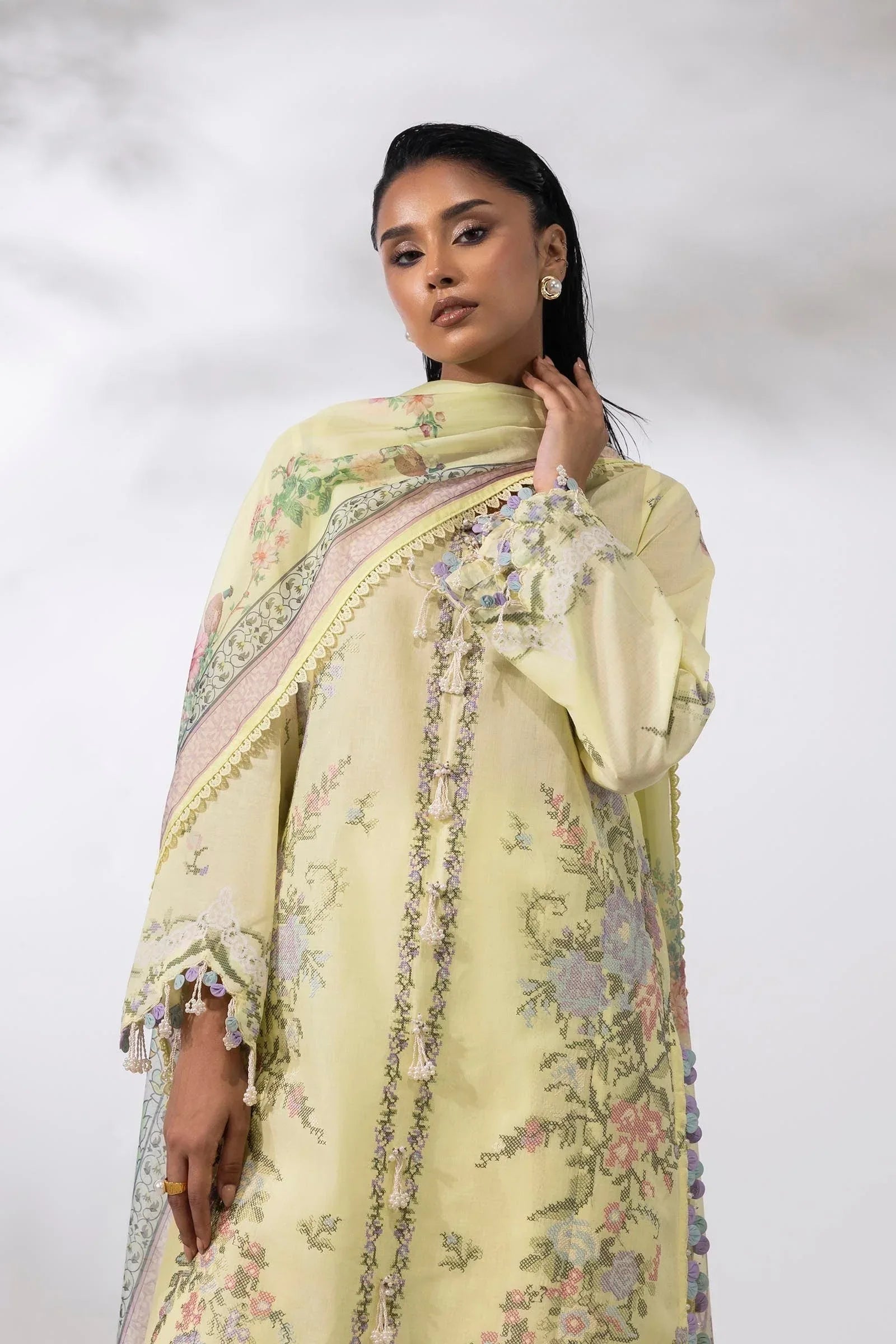 Sana Safinaz | Muzlin Summer 25 | 009A - Aqsa Fabrics