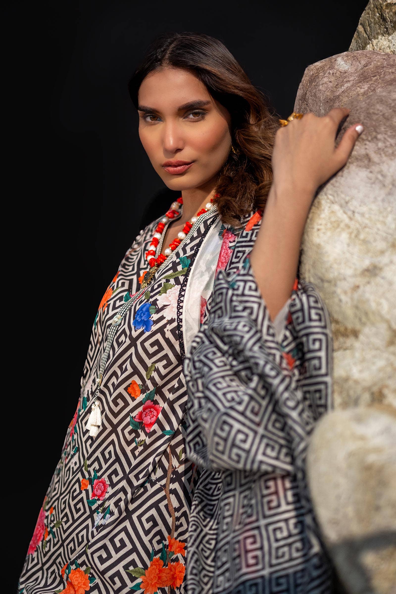 Sana Safinaz | Mahay Spring 24 | H241-013A-2BK - Aqsa Fabrics