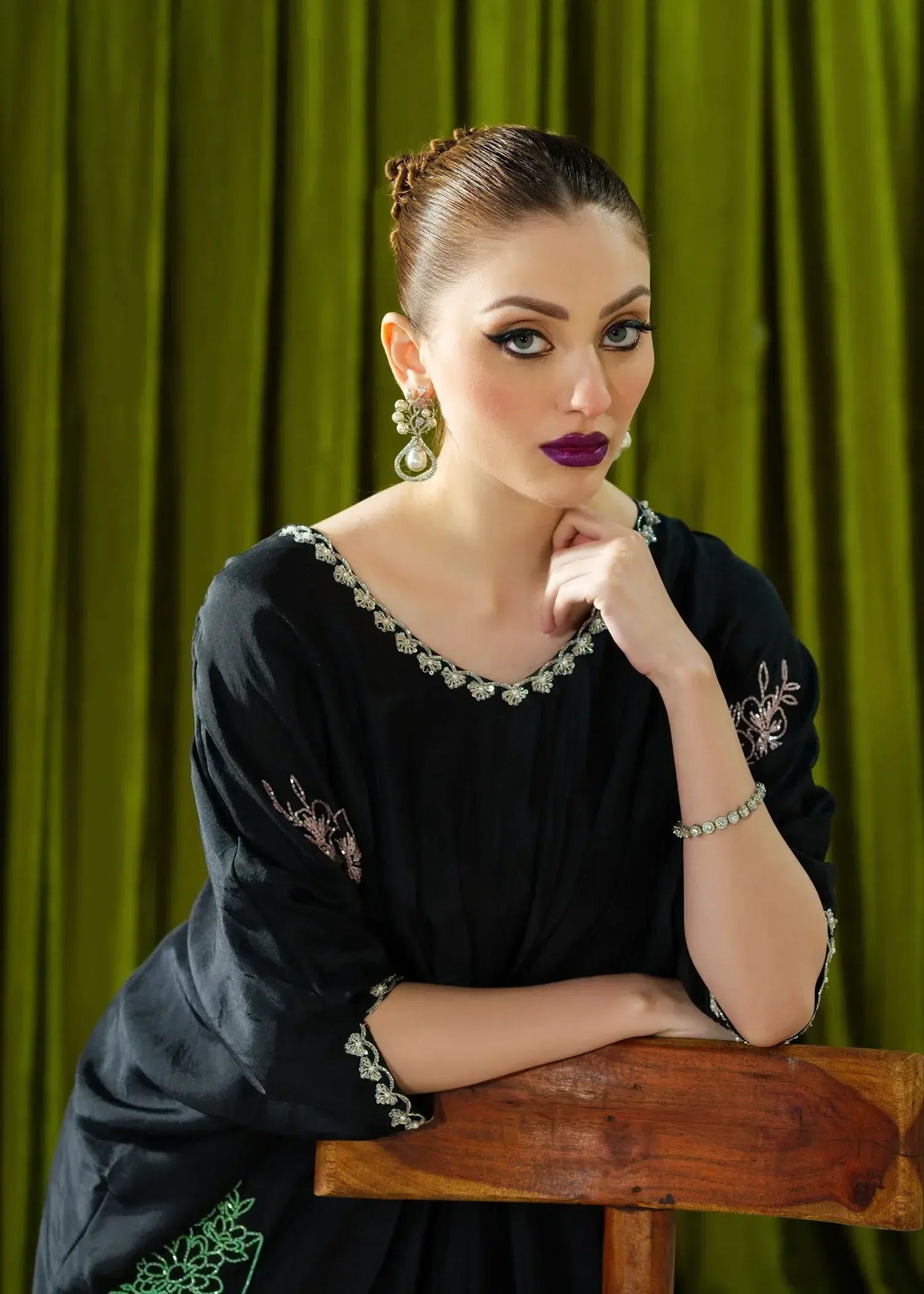 Mahum Asad | Forever and Ever Formals | Midnight - Aqsa Fabrics