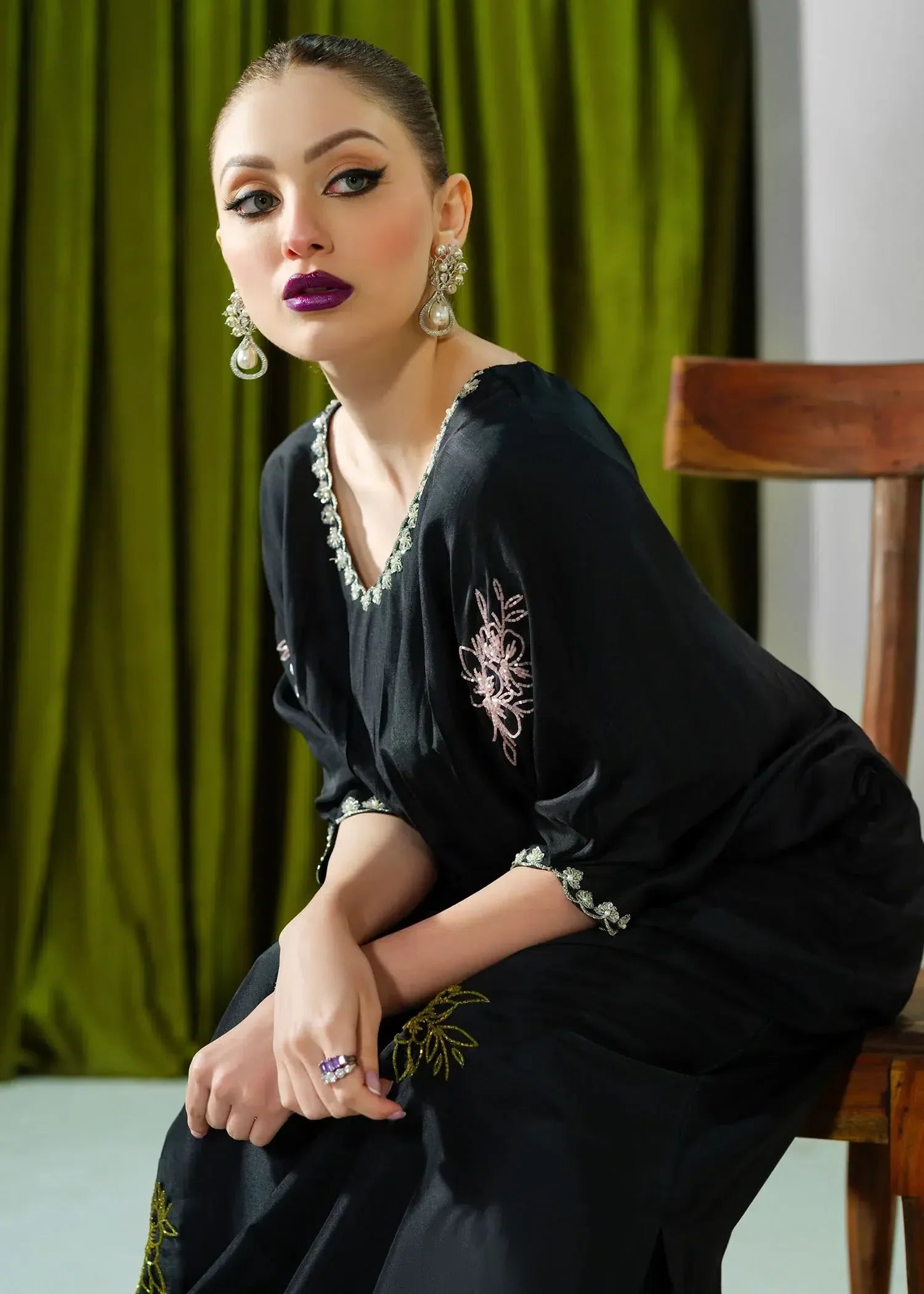 Mahum Asad | Forever and Ever Formals | Midnight - Aqsa Fabrics