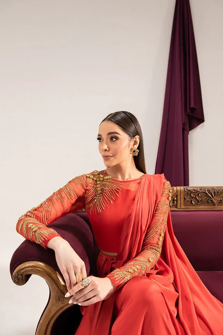 Maria Osama Khan | Tiffany Formals | Carnelian - Aqsa Fabrics