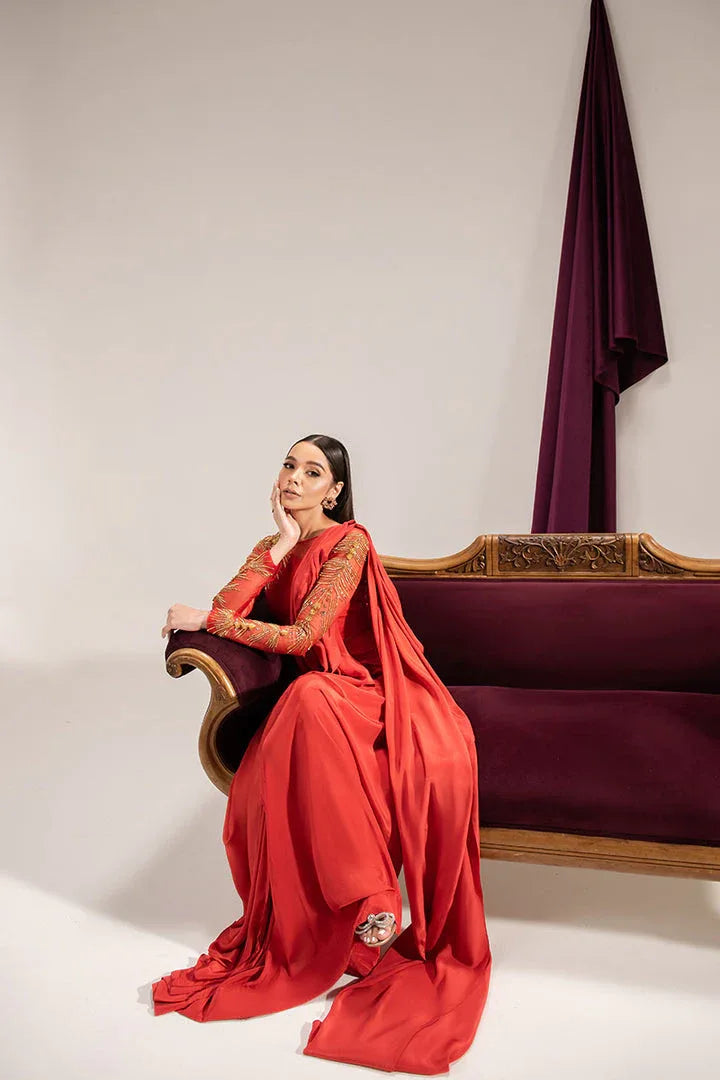 Maria Osama Khan | Tiffany Formals | Carnelian - Aqsa Fabrics
