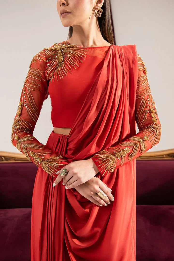 Maria Osama Khan | Tiffany Formals | Carnelian - Aqsa Fabrics