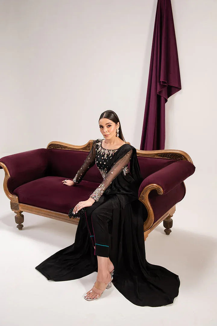 Maria Osama Khan | Tiffany Formals | Obsidian - Aqsa Fabrics