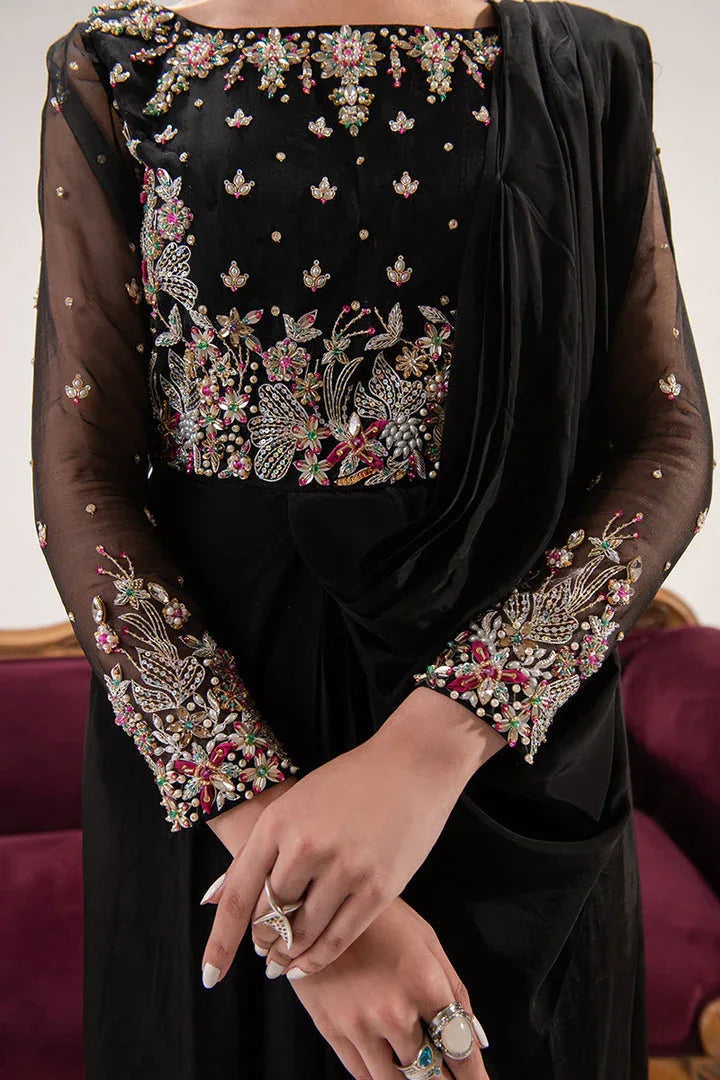 Maria Osama Khan | Tiffany Formals | Obsidian - Aqsa Fabrics