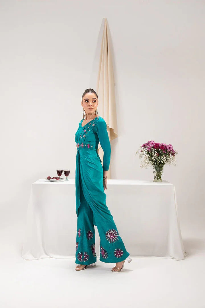 Maria Osama Khan | Tiffany Formals | Aquamarine - Aqsa Fabrics